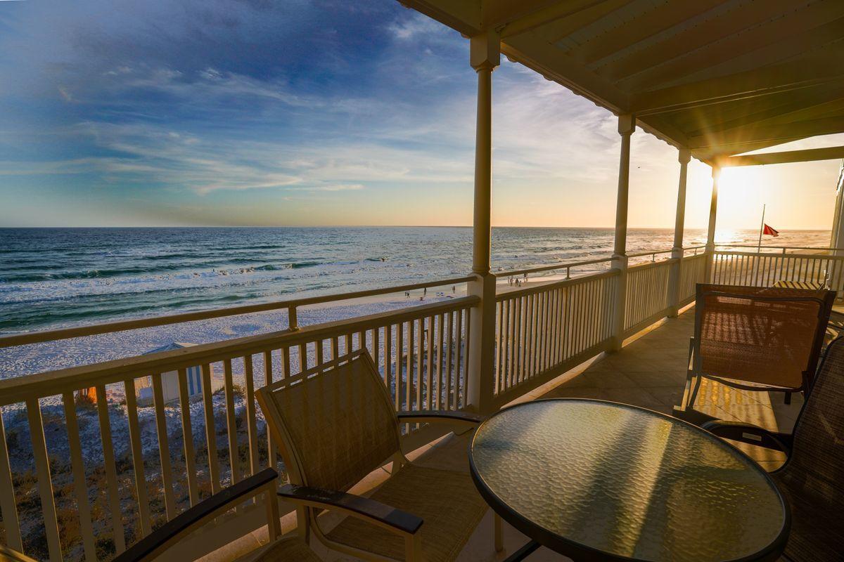 Pristine Gulf Vistas and exemplary coastal styling characterize this quintessential beach cottage masterfully built with masonry block exterior walls and primely situated on 50' of linear gulf frontage offering a private gulf front pool with exceptional space for entertaining. Notable features include five bedrooms, one of which is a pinterest-style bunk room, 10' ceilings throughout, solid oak flooring and sprawling first level living areas to soak in endless gulf views. This gorgeous open floor plan provides dual master suites on the second floor which freely flow to the covered gulf front porches and offer full ensuite baths complete with dual vanities, soaking tub and private water closet. Other notable features include a private dune walkover, Pella Windows and Doors as well as reinforced construction with a 21" concrete slab with rebar foundation on 42' pilings per the original construction specs. This property has been optimized for performance with short term rentals and provides an all encompassing package of amenities perfectly positioned in the heart of Frangista Beach with walking distance to shopping, dining and local entertainment.
