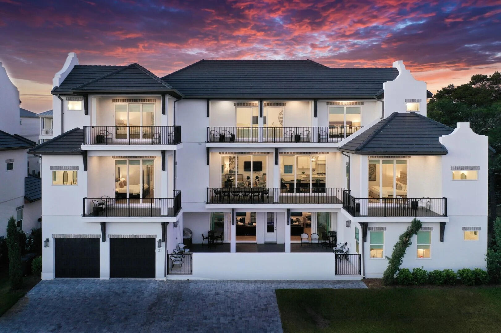 This incredible Multi-Family STR Luxury Compound is expecting over $530K in Rental Projections for 2023, with over $519K currently Completed/Pending so far this year!!!
Indulge in the ultimate luxury beachside living experience! This stunning property comes fully furnished in high-end finishes and features every amenity imaginable. This spacious home also boasts an elevator that makes moving between floors a breeze, adding an extra touch of convenience and luxury.
Located just steps from the turquoise waters and the white quartz sand beaches of Florida's famous Emerald Coast, this spacious home can accommodate extra large groups by comfortably sleeping 24; making it ideal for exclusive retreats, rentals, and events This extraordinary home is situated across from the sought after Gulf Place District of 30A.
Relax in the many beautifully appointed living areas or unwind in one of the luxurious bedrooms. The incredibly designed 8 king master suites, 2 built in bunk rooms which each sleep 4, full-sized laundry on every floor, and all of the 9 full bathrooms are the ultimate in luxury. The spa-like bathrooms feature designer tile and quartz surfaces, as well as the 2 additional half baths add plenty of options for large amounts of guests.
The state-of-the-art modern kitchen with a six burner gas stove, double refrigerator freezer, and quartz counters make it the ultimate in modern luxury for the largest of stay and play gatherings. This home even features an additional kitchenette on the 3rd floor living area, along with multiple balconies to enjoy the gulf view!
Outside, the stunning patio area is complete with a private refreshing swimming pool, outdoor shower, built-in gas grill, and seating for al fresco dining. Light up the night with glowing pool lights and the built in outdoor gas fireplace. 
NO HOA, so you'll have the complete freedom to enjoy your time and unrestricted rental ability. Whether you're lounging in the stylish living areas, relaxing in the well-appointed bedrooms, or cooking up a feast in the gourmet kitchen, you'll appreciate the high-end finishes and attention to detail throughout.
Don't feel like cooking? The popular Shunk Gulley Oyster Bar of 30A is right nearby along with all the other Gulf Place hot spots. 
This property is completely turnkey ready, making it the perfect choice for those who want to enjoy the ultimate luxury lifestyle without the hassle of furnishing and decorating. New owner's can also opt to continue with the elite 30A Beach Girls management company, who have continued to bring exclusive guests and a continuous revenue stream to this sought after property with $428k in current reservations already on the books. 
The Emerald Coast is home to some of the best beaches, golf, dining, attractions, and luxury in the U.S. 
This is your chance to own such a large and incredible piece of beachside paradise with incredible ROI potential! This ultimate investment not only can pay you, but you have the ability to enjoy it for yourself as well! Schedule your visit or video tour with us today!
