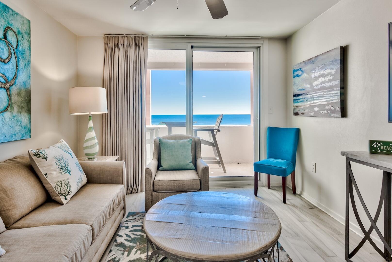 Jetty East is a Gulf front Gated 6-story midrise with under building parking located on the beautiful sugar sand beach in Destin, Fl. The location is unique as it is located on Holiday Isle (Gulf Shore Drive) which ends at the New Norriego Point Park.  Gulf Shore drive has a bike or walking path. The jetties of the east pass make a great spot to snorkel or fish from the jetties. Jetty East is one of the few condos to offer covered parking. 317A is a 1 bedroom 1 bath unit offering gorgeous gulf views from the kitchen, living room and balcony.  Decorated with Blue tones, plank flooring, granite counter tops in the kitchen and bath, stainless steel appliances, eat in breakfast bar, tiled back splash, ceiling fans in the living room and bedroom, Rental income 2023 $49,820, 2024 $41,000(no winter income) 2025 $38,000 (no winter rental). The unit features EFCO (category4) sliding glass doors and windows paid for by the seller. Approximately $25,000 value. Begin and end each day enjoying spectacular morning views of the Gulf of Mexico. Enjoy evening sunsets and seasonal fireworks from the beach. Great location for shopping, grocery stores (New Publix) and restaurants. Jetty East Amenities: 900 feet of beach, 2400 sq. ft. pool with sun deck, hot tub, beach side pavilion with charcoal grills, 3 beach accesses, tennis courts, pickleball, fitness room, kids' activities, music entertainment, shuffleboard, covered parking, 24-hour security. Remodeled owners' room with full kitchen for meetings or parties. The required Milestone Study and Structural Reserve Study were completed mid-summer 2024. Financing Note: 98% of STR condos are Non-warrantable/ Condotel. No conventional (government backed Fannie or Freddie) financing.