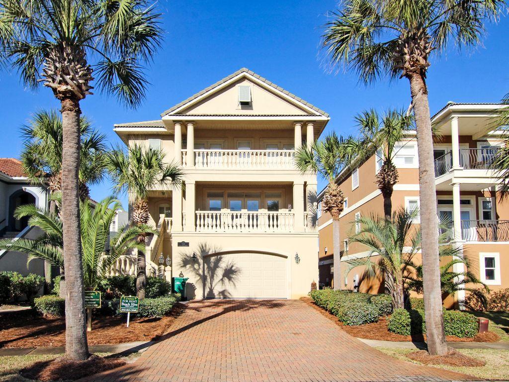 Known for it's charm and appealing design, 102 Sandprnt Circle is one of the cutest beach homes you will in Destin. With some of most beautiful beaches, Dunes of Destin is the ideal community to be located in, and this 7 bedroom, 4.5 bathroom house may be the most outstanding place to call home. Unwind on an inviting front balconies or enjoy views from the second story private balcony. The kitchen is equipped with stainless steel appliances and granite counter tops. Thoughtfully designed and beautifully furnished, this quaint beach cottage has plantation blinds, eclectic lighting, eclectic furnishings and interesting local artwork creates an innovative home design. A few of the luxury features this home has to offer include an outdoor shower, room for a home office, 3 parking spaces. The master bedroom on the main level features a walk-in closet and double vanities. This home is in immaculate condition and is just a short 3-minute walk to the sandy white beaches. Some of the amenities Dunes of Destin provides includes access to an inviting swimming pool, deed beach access and close proximity to local boutiques, restaurants and shops.