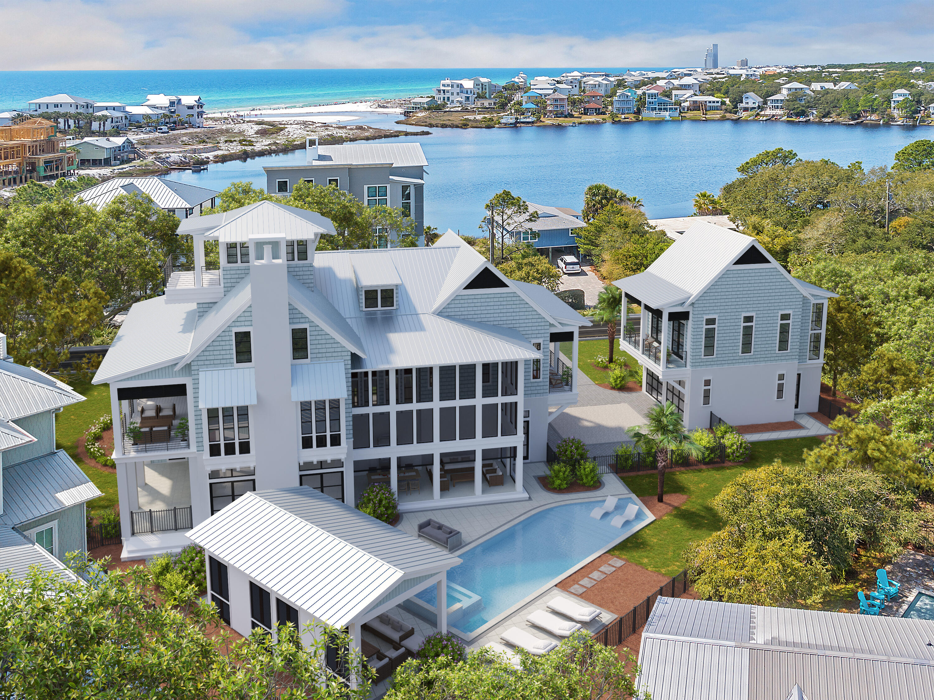 An iconic opportunity awaits in the heart of Seagrove Beach. This oversized  homesite, a unique find on Scenic Highway 30A, is offered complete with architectural plans by designer Geoff Chick (photos are renderings), a remarkable advantage that ensures the property is fully primed for a seamless transformation into a legacy coastal estate

Perfectly situated between the tranquil waters of Eastern Lake and the sugar-white sands of the Gulf of Mexico, the setting delivers access to two of Florida's most treasured natural amenities. Enjoy paddle boarding, effortless access to the beach walkover, and easy accessible lakefront launching for kayaks or small watercraft. The best of 30A is located right outside your doorstep. Morning coffee at Beachy Bean, oysters and fresh seafood at Buddy's, and evenings of live music and dining at Old Florida Fish House. The iconic 30A bike path extends your reach to luxury shopping, fine dining, and experiences across the entire coastal corridor.

This future estate presents boundless opportunities, whether as a premier investment with exceptional rental potential or as a private coastal retreat

288 Lakeview is more than a homesite, it is an opportunity to create a legacy property in one of the most coveted enclaves on 30A. With the land secured, the design complete, and the location unrivaled, this offering embodies the effortless luxury and timeless allure that define Seagrove Beach and 30A.