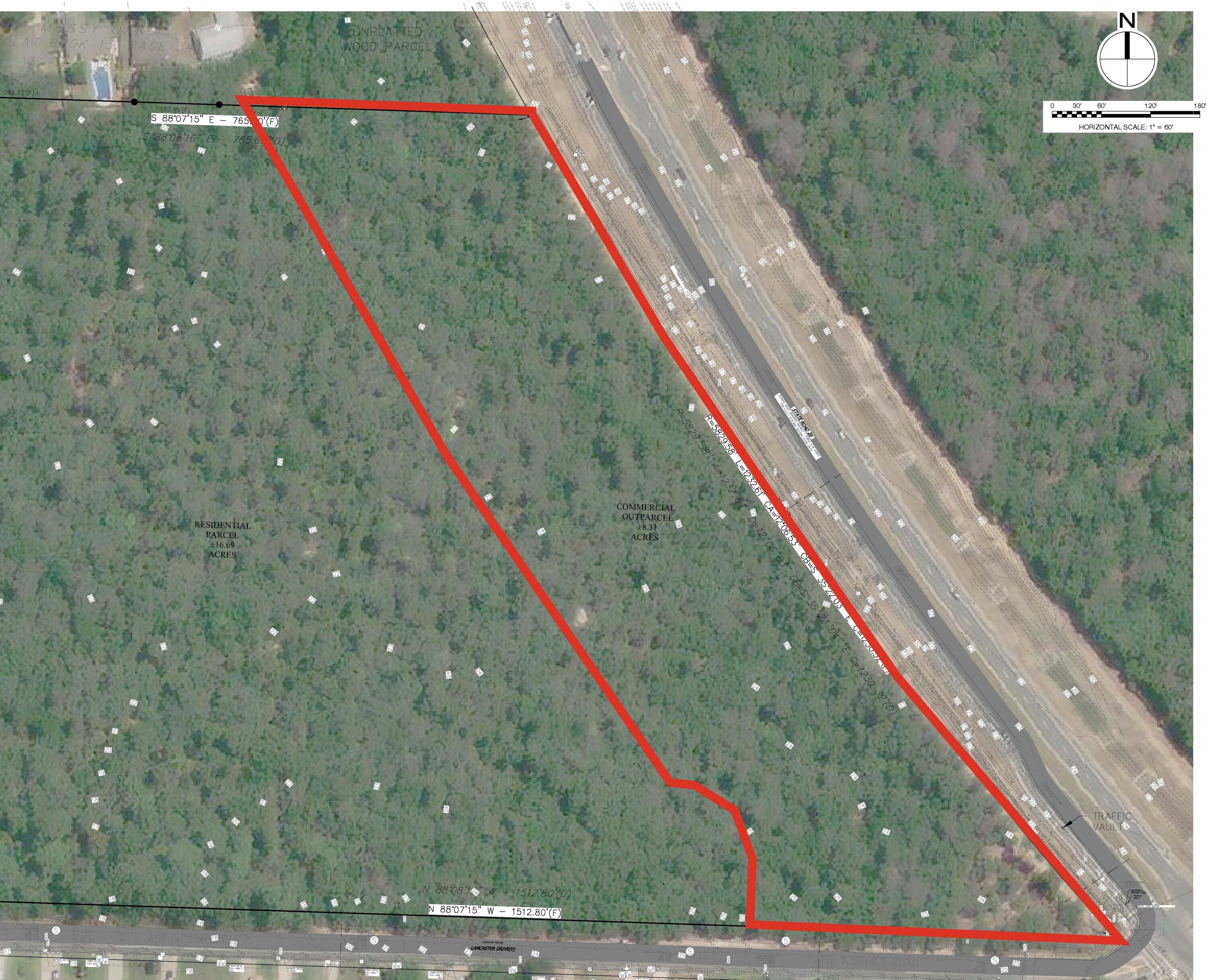 Prime development opportunity on Highway 20 in Niceville! This flat parcel has 8.31 acres with approximately 1,230 feet of Hwy 20 frontage and approximately 448 feet of depth. The traffic count is 40,500 vehicles per day. Zoning for this portion of the parcel is Mixed Use. A new parcel ID will be generated when split from the parent parcel. The rear 16.69 acres are zoned residential and are not available for purchase. See Okaloosa County zoning map for zoning clarification.