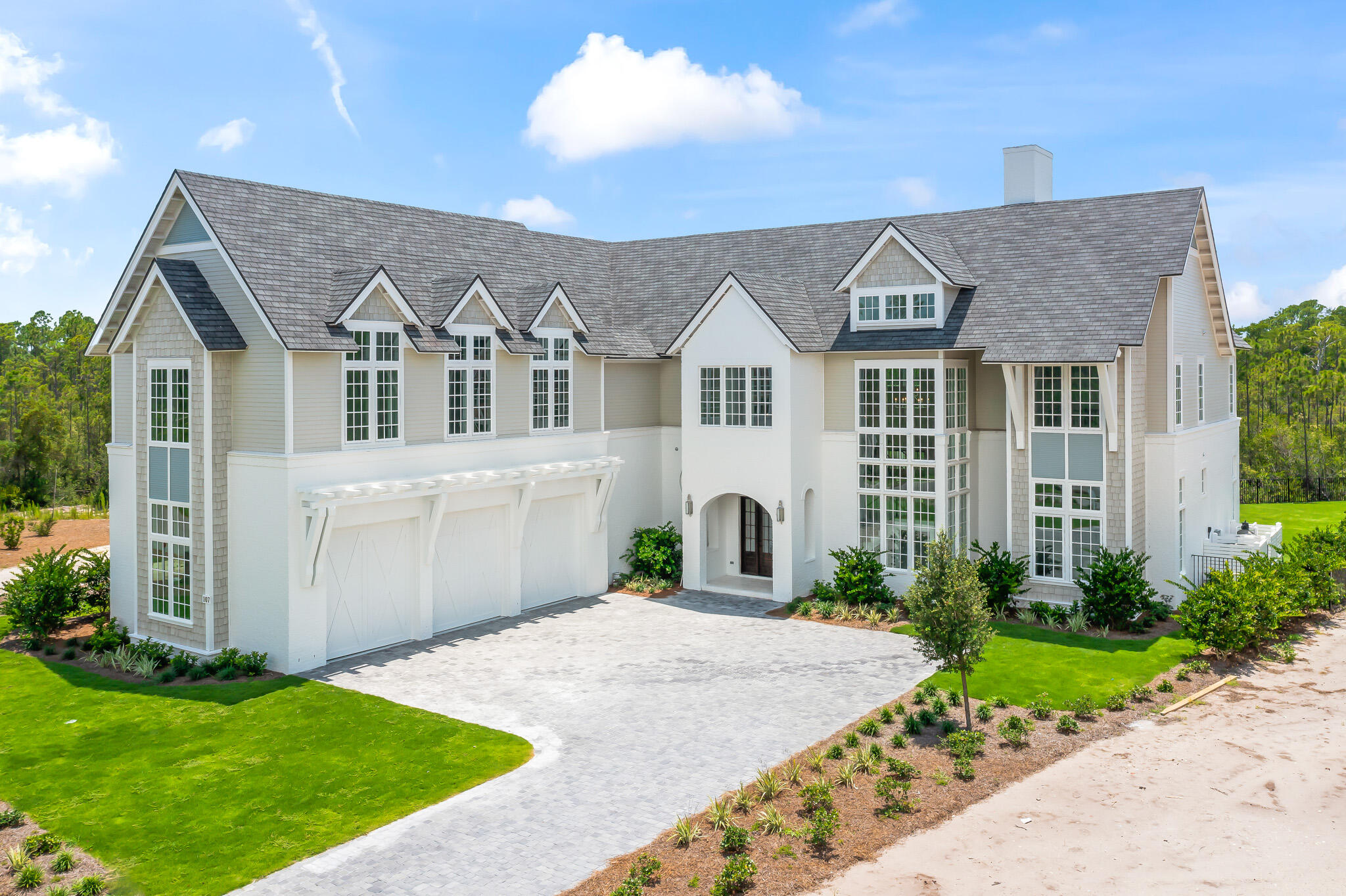 Indulge in lavish lifestyle at its finest with this stunningly crafted custom-built home situated in one of the most coveted and flourishing communities along 30A- Camp Creek Watersound. With construction commencing in 2023, this opulent abode is meticulously constructed using premium materials and boasts exceptional finishes and fixtures. The house is accessorized with an abundance of windows, which coupled with custom lighting, creates a cozy and warm atmosphere. Delightful and inviting porches adorn each level, which exudes a charming and welcoming ambiance for relaxation and socializing, while offering breathtaking scenic views.

*Home will be complete by the end of April Sprawling over 6,500 square feet of living space, this luxurious home boasts six spacious bedrooms, six well-appointed bathrooms, and two-and-a-half additional bathrooms. Upon entry, the striking formal entryway leads into a spacious open floor plan featuring a living room and a chef's kitchen, complete with a walk-in pantry and bourbon room. Also located on the first floor is a palatial master suite, offering a luxurious master bathroom and a colossal 18x9 feet of walk-in closet space. The first floor opens up to the outdoor pool, covered cabana, and powder room, making it the perfect location for hosting gatherings. A large garage, ample parking, and storage space complete the picture.

On the second floor, four additional bedrooms, each with its own en-suite bathroom, are situated. This home is thoughtfully designed, with laundry rooms and storage space on each floor, elevating convenience and comfort to new heights.

This is an exceptional opportunity to make this bespoke custom-built home yours, offering an opulent and indulgent lifestyle. 

Watersound Club-which offers access to a private beach, multiple pools, a fitness center, and dining options. Buyer will have full access  to enjoy the club's amenities, which also includes access to golf courses, tennis courts, and a spa. The club also hosts events and activities throughout the year for members and their guests.

**All information in this listing must be verified by the buyer.