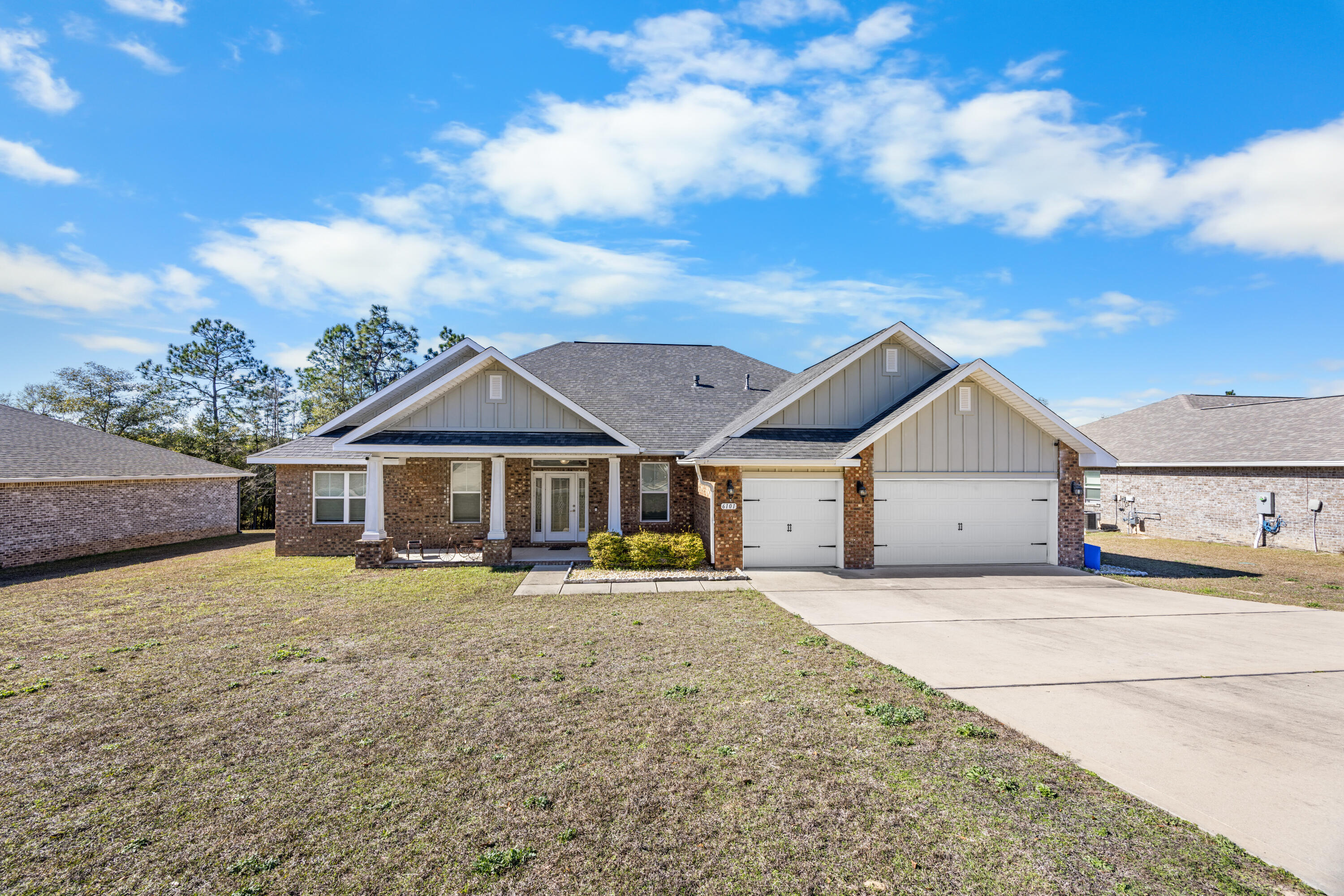 ***HOME SWEET HOME***this MOVE-IN READY 4 bed 3 FULL Bath 3 Car Garage home is available NOW! Built in 2020 the interior offers 10-FT CEILINGS and an OPEN CONCEPT designed for everyday living and entertaining. The kitchen is the heart of the home with SHAKER cabinets, STAINLESS STEEL APPLIANCES, a LARGE granite ISLAND, and an OVERSIZED PANTRY as well as a GAS water heater! This home features a SPLIT-BEDROOM LAYOUT for privacy. The PRIMARY SUITE includes tray ceilings, a CUSTOM TILED WALK-IN SHOWER, soaking tub, private commode, and LARGE WALK-IN CLOSET. Secondary bedrooms offer generous storage and JACK-AND-JILL BATH access. Enjoy outdoor living with a covered porch, deck, fenced yard, and peaceful community amenities including 28 acres of lake access, trails, and picnic area