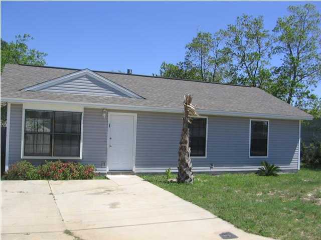 Remodeled interior. Baths, hall, Living Room, Kitchen/dining room all have tile floors. Master Bedroom has carpet. #2 & #3 Bedrooms have wood floors. The best deal West of Hurlburt. Lots of room for your boat in the side yard. Privacy fenced back yard. Patio. Security deposit includes nonrefundable floor cleaning fee & nonrefundable pest control fee. Credit check fee is $35 per adult.