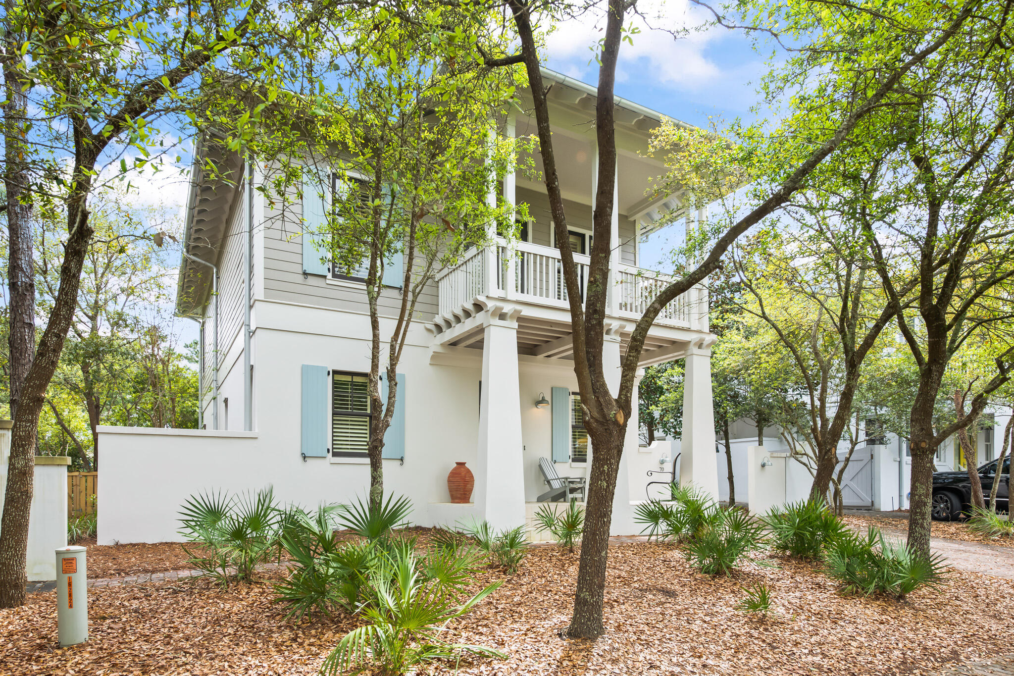 Welcome to 70 Pinecrest Circle, a beautiful 4 bedroom and 5 bathroom home located in Inlet Beach. Pinecrest is a gated community of only 14 homes. The white sand beaches, Rosemary Beach, and 30 Avenue are just steps away. This gorgeous home offers you the best of both worlds: an open floor plan that welcomes inclusive and flexible living, while also having plenty of space to entertain. Perfect as a primary residence OR as a lucrative vacation rental. 

The first floor welcomes you with, not one, but TWO living areas, a wet bar, full bathroom, and guest bedrooms. Head upstairs to the second floor where you'll find a living/ dining/ kitchen space- perfect for entertaining! The master bedroom is also located on the second floor.  Enjoy the outdoors from your several covered balconies, perfect for a morning coffee or late-night cocktail. Enjoy your space and privacy in this gorgeous, 13-home neighborhood, complete with community pool, while also enjoying the luxury of walking to the beach, restaurants, and all that Rosemary Beach has to offer. 

Don't hesitate to schedule your showing TODAY at this gorgeous, coastal home.