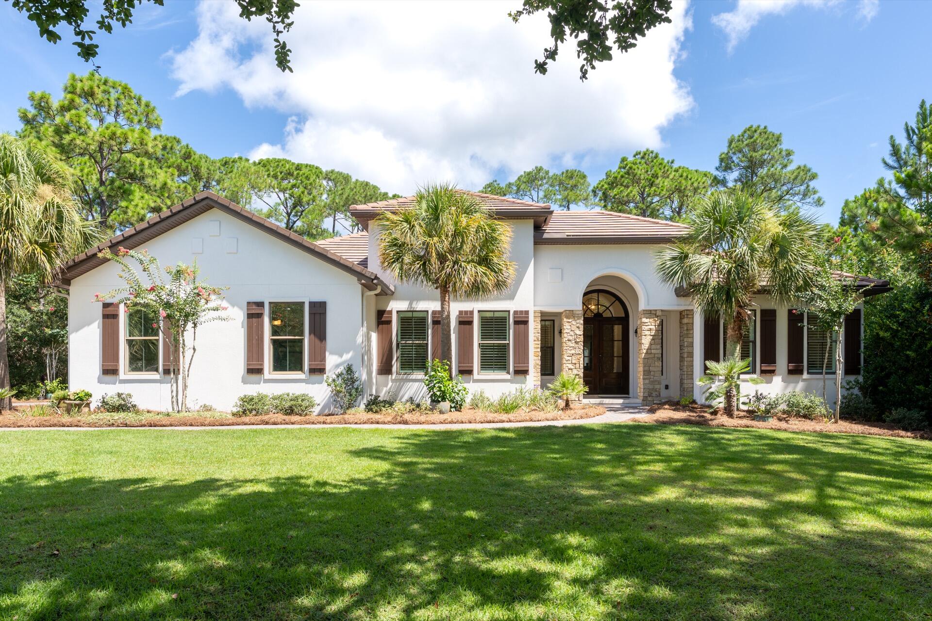 Florida Living at its BEST! Tucked Away in the Private Gated Community of Burnt Pine at Sandestin Golf and Beach Resort is this VERY PRIVATE  ONE LEVEL, OPEN FLOOR PLAN, 4 Bedroom, 3.5 Bath HOME with A Large Outdoor Living Area, Summer Kitchen, LARGE Salt Water Pool & Spa.  Private Main Bedroom Suite with His & Her Walk In Closets. Kitchen has NEW Appliances, Sub Zero Refrigerator, Wolf Stove, Cove Dishwasher and Walk In Pantry. Air Conditioned Garage with Slat Board Walls, Custom Epoxy Floors, Insulated Garage Doors & Decking in the Attic with Lighting for Climate Controlled Storage & 50 AMP RV Plug with Full Hookups. OTHER HOME UPGRADES- Spray Foam Insulation in Attic, Monitored Security & Sonos Speaker System in the House & Pool Area, NEW STUCCO applied 2 Years Ago, Oversized LOT.