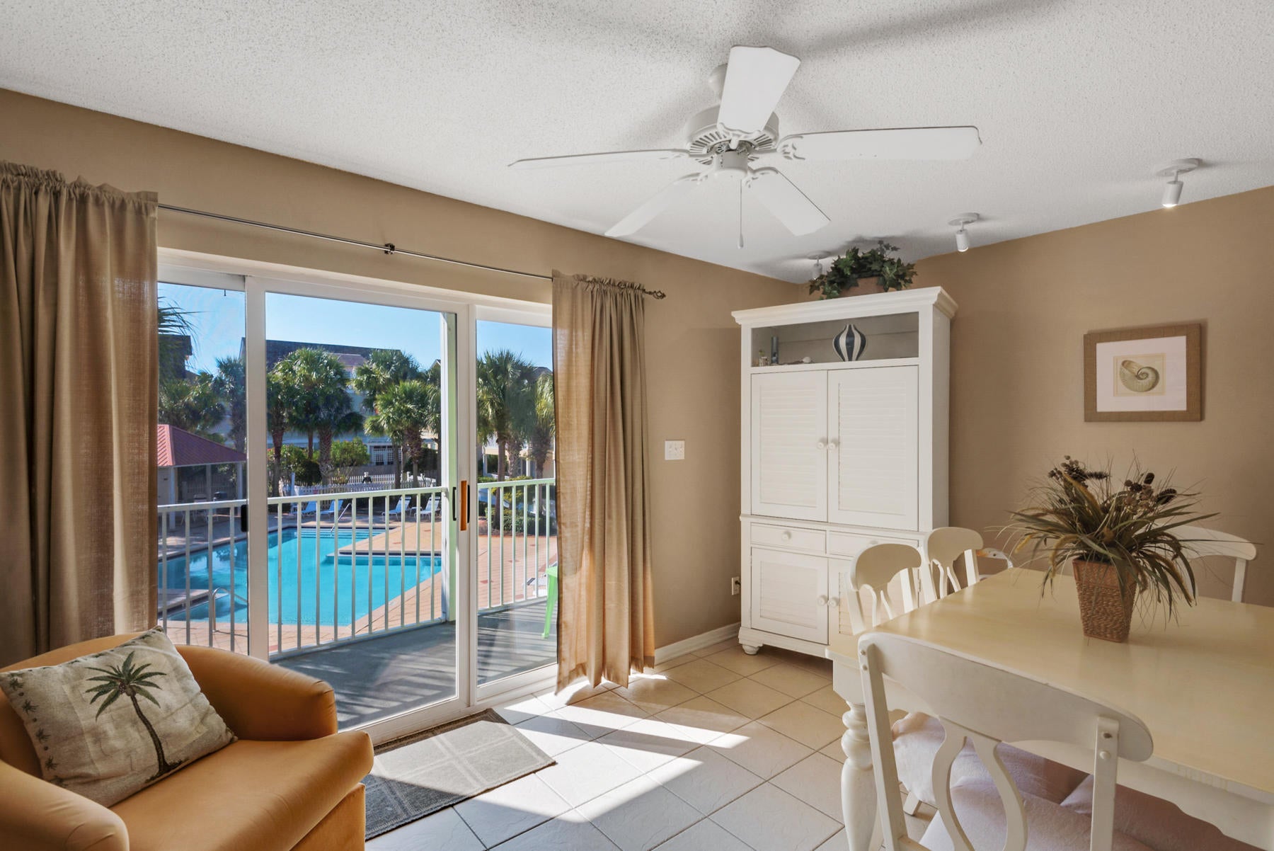 Nicely appointed 3 bedroom 2-1/2 bath condo in the highly desirable location of Seagrove Beach. Short walk to nearest beach accesses located next to One Seagrove Place and across from Tom Thumb as well as numerous shops and restaurants. Large balcony with access from living room and master bedroom overlooking pristine pool area. Updated stainless steel appliances and fully stocked kitchen. Spacious closets along with outdoor storage. This unit is turn key and rental ready. A MUST SEE!!!