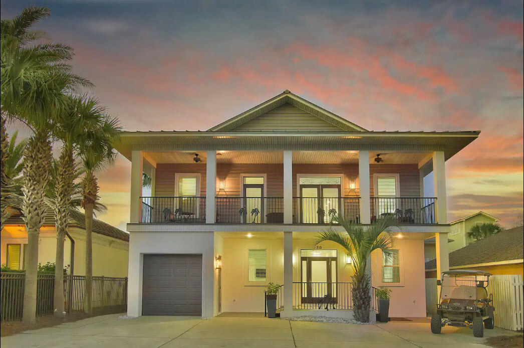 This modern coastal beach house has been fully remodeled! Rentals for 2022 = $259k and booked $114k for 2023 as of 11/7/22. Located a short walk from the beach and sold fully furnished. Professionally decorated with a fresh Coastal Design. The resort style, private pool has been resurfaced and features a large pool deck, pool bath and Meme's Bistro poolside cabana with sitting and kitchen area. Once inside, it offers an open floor plan with an abundance of natural light which makes for an amazing entertaining and gathering place. The kitchen is simply stunning, with a quartz-topped bar and casual seating that allows for easy conversation. The sea glass-inspired backsplash combines to create a chic, stylish, and efficient space. The living area opens to a full-length furnished balcony The Main Bedroom suite is the perfect place to escape and unwind. The master is spacious enough to include a sitting area with a Pottery Barn queen-size sleeper sofa opening to the Balcony. The spa-like en-suite main bath features a gorgeous double marble vanity and a step-in glass shower.

Four bedrooms have their own private bathrooms, ideal for families and large groups. When you're ready to hit the beach, slip on your flip-flops and stroll about 100 yards to the sandy shore. Or perhaps you'd prefer to spend the afternoon in your very own private, outdoor poolside paradise in your backyard. The turquoise, lagoon-shaped, sun-drenched pool is surrounded by lots of lounge chairs and alfresco dining tables. There's also Meme's Kitchen a bonus kitchen and bar area that's perfect for preparing meals, snacks, and cocktails poolside. Located in the Palm Tree lined community of Frangista Beach. Strong Rental History Over 240K payout for 2022 and over 130K bookings already for 2023. No HOA