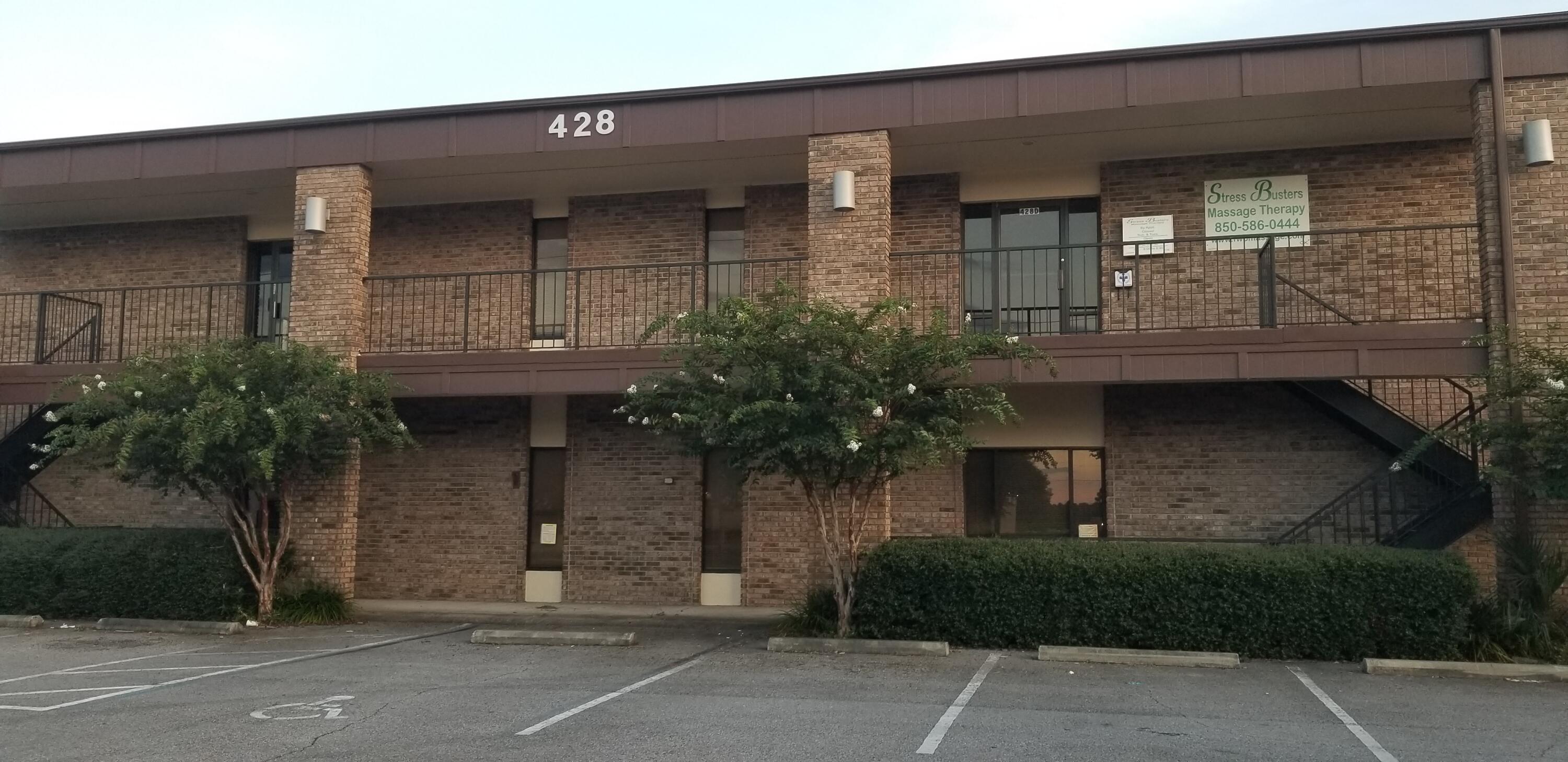 2nd floor office with large open area as you enter, 2 private offices, 2 restrooms.   Front and rear entrance with front and rear parking.  Across the street from Publix and Aldi's.