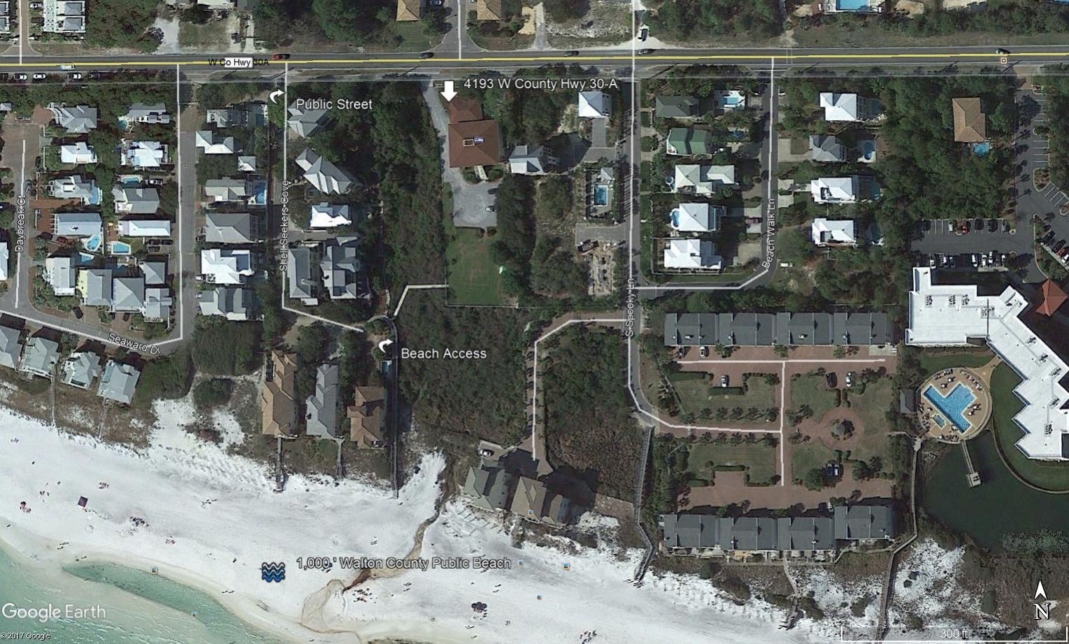 1.25 Acres South side Scenic Hwy 30-A. Zoned 'Neighborhood Infill', 8 units maximum per acre equals total density of 10 residential units per site. Neighborhood serving commercial development also allowed. Approximately 3/4 acre uplands. Wetlands are well defined, with retaining wall in place, and provide beautiful buffer and possible storm water retention. Site has uninterrupted Gulf views across natural, protected outfall/wetlands. Public Beach Access nearby, short walk to approximately 1,000 ' of pristine, County owned, public beach. Site is not impacted by CPZ, CDLPZ or CBM. CCCL is seaward of site and does not apply. Majority of uplands is Flood Zone 'X' with minority portion Flood Zone 'A'. Site elevations average 10'-18'. Price is based on land value. Prime development location is close proximity to restaurants, shopping and entertainment at Gulf Place and the Santa Rosa Golf & Beach Club featuring Gulf front dining at 'The Vue', and the purest golf on the Florida Panhandle. Shunk Gulley's, Local Catch Pub, Basmati's Asian Cuisine and Goatfeathers Restaurant and Seafood market are several of the many other popular destinations nearby.
