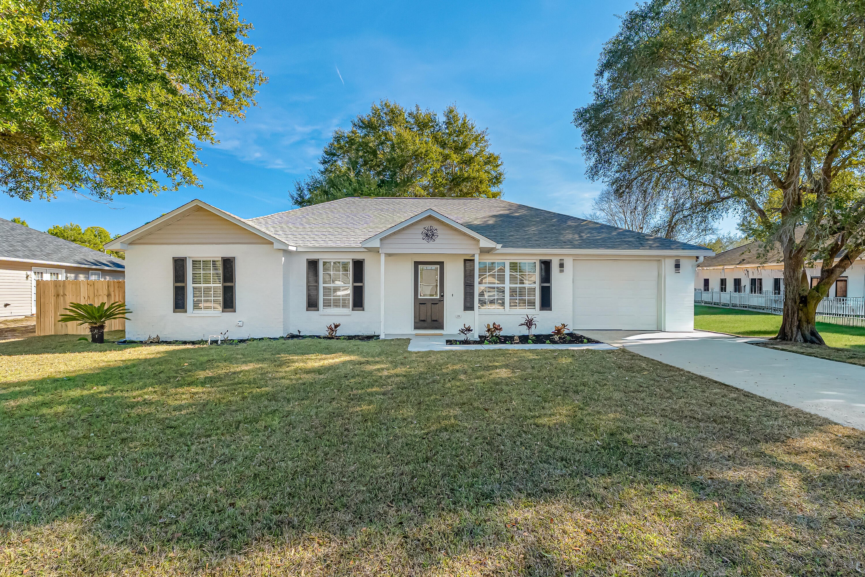 Beautifully updated 3-Bedroom2 bath home in Crestview! Your new home has been thoughtfully updated inside and out. From the moment you arrive, you'll notice the fresh new exterior paint, new sod in the front yard, and brand-new privacy fence that create inviting curb appeal. Inside, the home shines with new interior paint, luxury vinyl plank flooring, and abundant closet space. The kitchen features stainless steel appliances, quartz countertops, a pantry for extra storage, and easy access to the spacious laundry room. Major upgrades provide peace of mind, including a new roof, new hot water heater, upgraded air conditioning system, new front and rear doors, and new rain gutters. A garage door opener adds convenience, Both tubs and surrounds have been replaced. The thoughtful layout ensure functionality for everyday living! Your new home is located 6 miles from Crestview. Easy access to this home going down Hwy 285 avoids traffic from Niceville, Fort Walton Beach, Eglin Air Force Base and Destin.  

This home is truly move-in ready, blending modern updates with practical features. Don't miss this opportunity to make this Crestview gem yours.