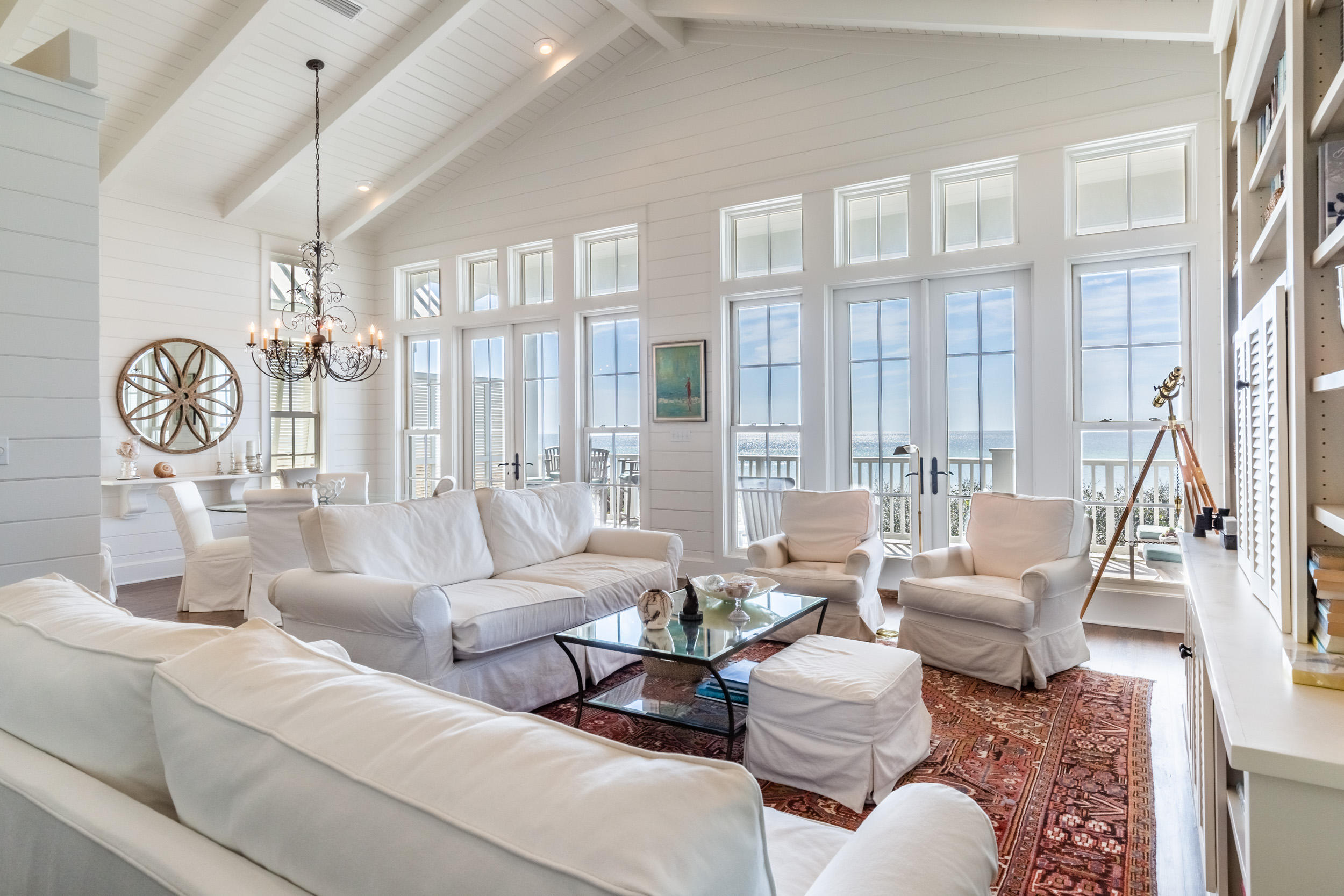 Gulf front home perfectly positioned along WaterColor's exclusive Beach Lane and just steps away from Seaside! This is a unique opportunity to own one of only 6 gulf front lots in WaterColor that extend all the way to the waterline. This 3 Bedroom 3 Bath beach home is full of natural light with wall to wall breathtaking beach views! Two sets of double doors open the living/dining area up to a large covered balcony overlooking the Gulf of Mexico, great for enjoying your morning coffee or entertaining with sunset views. Beach boardwalk is adjacent to property and the WaterColor BeachClub is located just west of the home with expansive pool deck and grill.
WaterColor is rich in natural beauty and offers stunning amenities including a full service beach club, 5 additional pools, an active ten