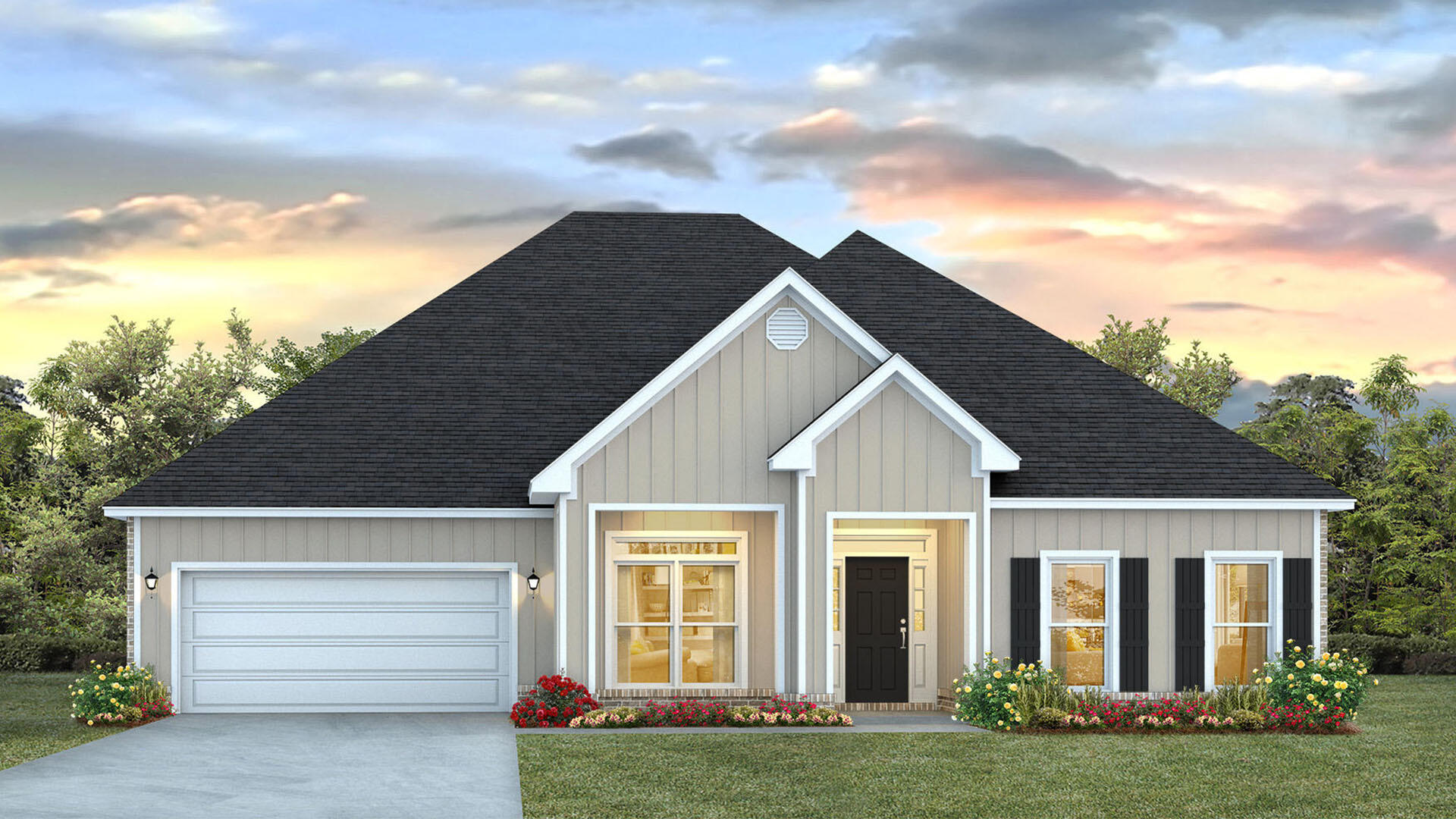 Welcome to 34 Farm Owl Drive, a new home under construction at Owls Head Farms in Freeport Florida. This home has a bright welcoming foyer that leads you past the appointed formal dining room and a sizable study. As you enter the grand family room, you will notice the seamless transition with EVP flooring flowing through the home. The open concept design of this home offers functionality and warmth, and the trey ceilings lend to the sense of height in the dining area, family room, and primary bedroom.

The kitchen is the central focal point of this home with its large layout and breakfast area, making it perfect for hosting gatherings or enjoying quiet evenings. A center island allows for easy meal preparation and service, and the walk-in pantry has space for dry good storage needs.