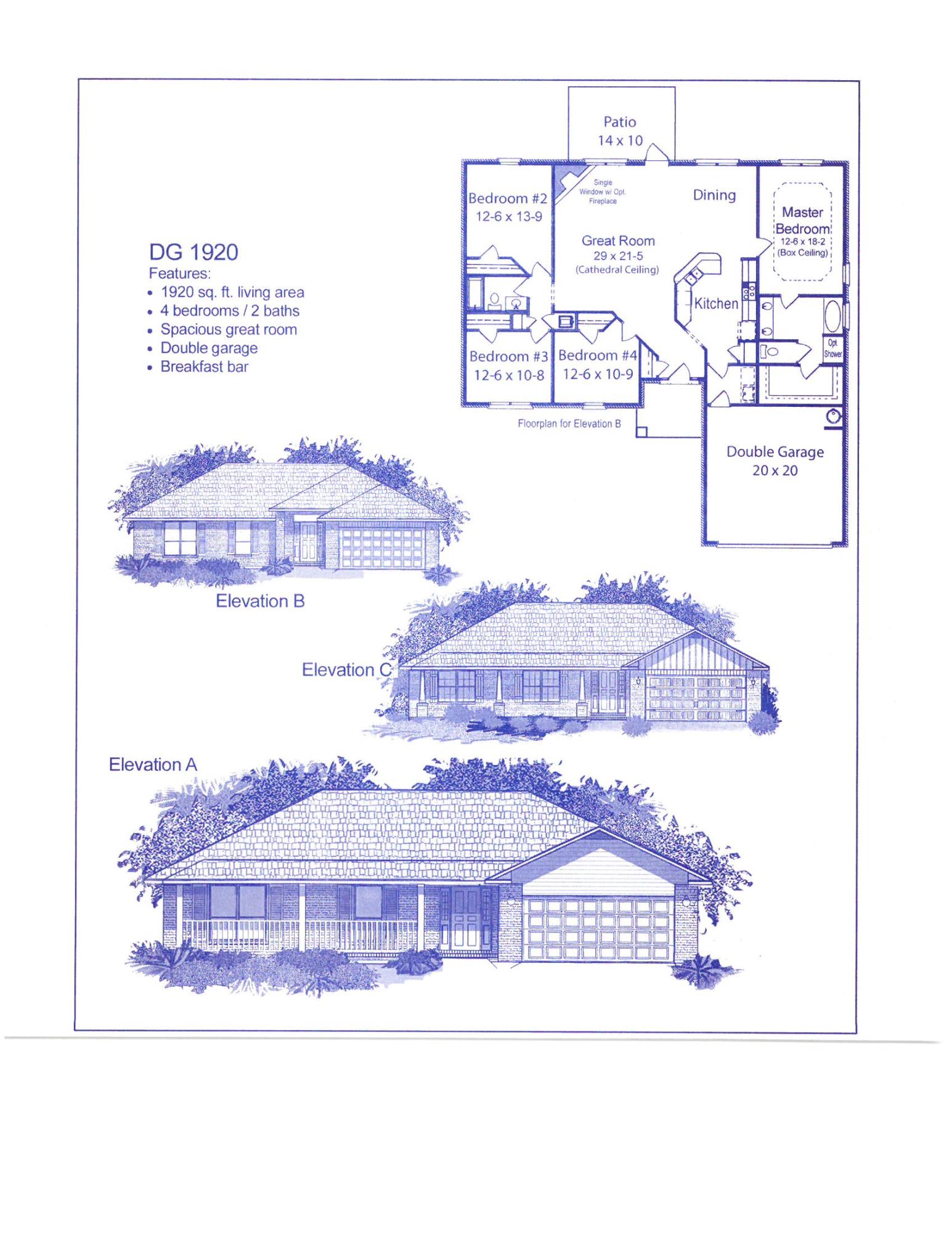 Many upgrades in this stunning 1920 sq ft home! You will find granite countertops in the kitchen, upgraded vinyl plank flooring throughout with stain resistant plush pile carpet in all 4 bedrooms. The master bath has a garden tub with window above and separate shower. On the exterior you can enjoy the 14x16 back covered porch.This home is elevation C with beautiful craftsman features.The kitchen has a breakfast bar and separate 10.10x13.6 dining area.The exterior includes a fully sodded yard with professional landscaping and automatic timer irrigation system.All this on a .26 acre lot in beautiful Charleston Place!