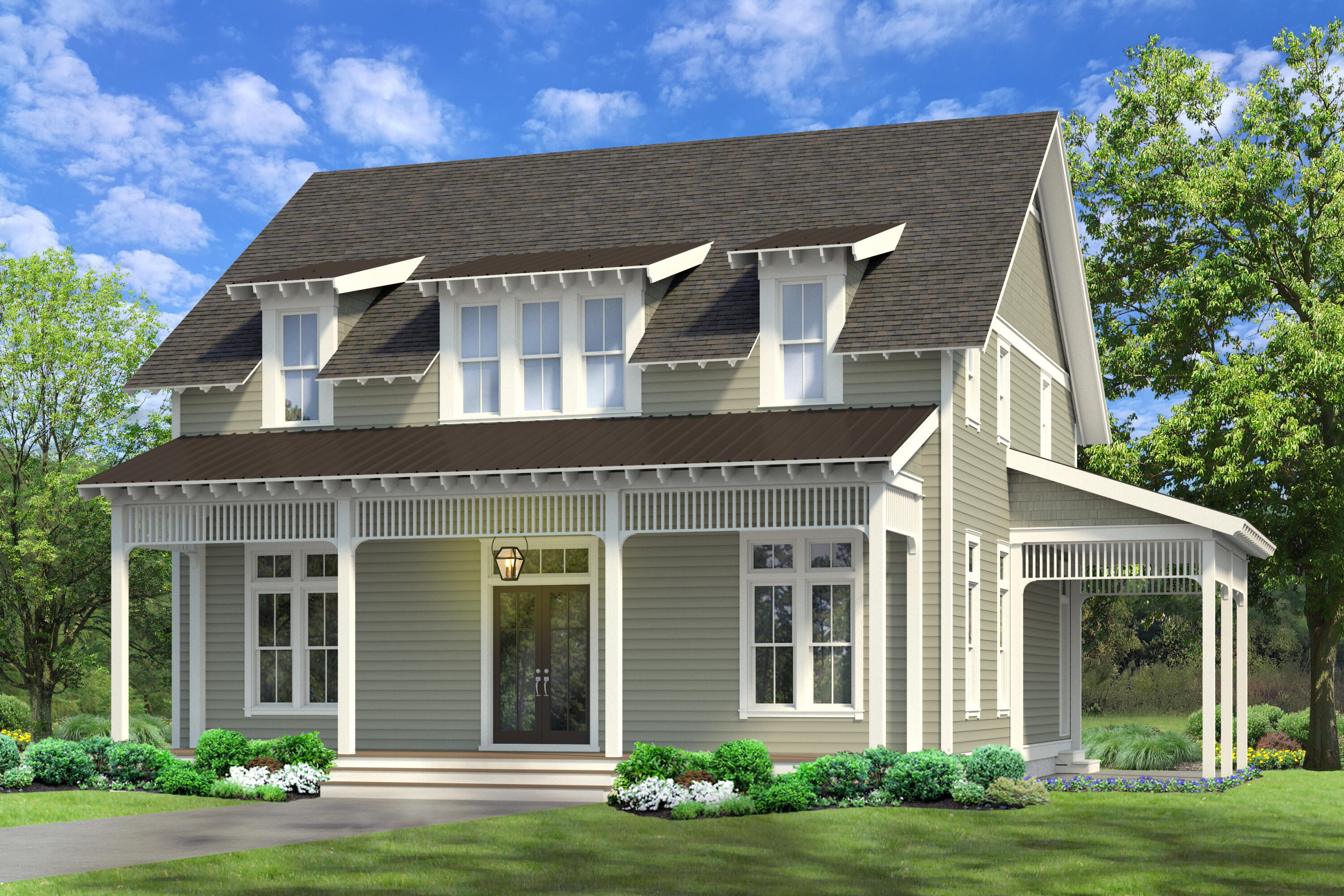 Entered for comp purposes only. This Rose Cottage plan includes a 3-car garage with an expanded carriage apartment above. It totals 6 bedrooms and 5.5 bathrooms. Outdoor features a private saltwater pool/spa pkg and cabana with fireplace. Interior luxury features include a ventless gas fireplace, a full wet bar, with wood floors throughout, shiplap in all common areas, choice of select quartz and granite countertops, Monogram stainless steel appliances with gas range and hood. This home sets itself a part with 8' solid core doors, 12' ceilings throughout the first floor, custom built closets, and a designer light package. 
*Appraiser, please see contract for a complete list of upgraded features.