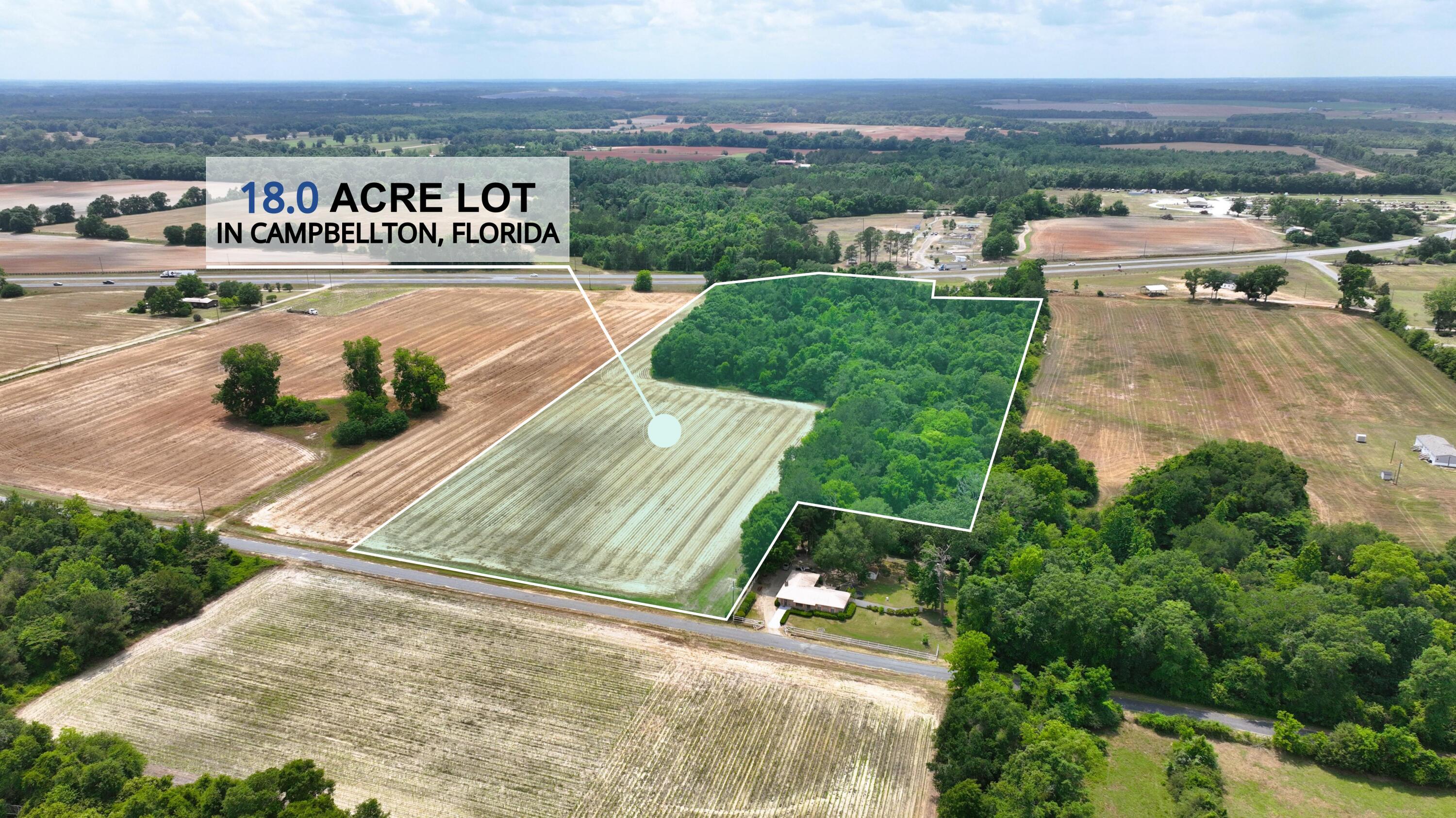 This beautiful 18-acre partially wooded lot is full of opportunity and perfectly situated right on Hwy 231, directly across from Campbellton Park in Campbellton, FL. Whether you're looking to build a private residence, start a mini-farm, or invest in land with high visibility and easy access, this property checks all the boxes.

With a mix of cleared and wooded areas, the land offers the best of both worlds: open space for development and natural beauty for privacy and shade. The location provides excellent road frontage, making it ideal for a homesite, recreational retreat, or even future commercial potential.