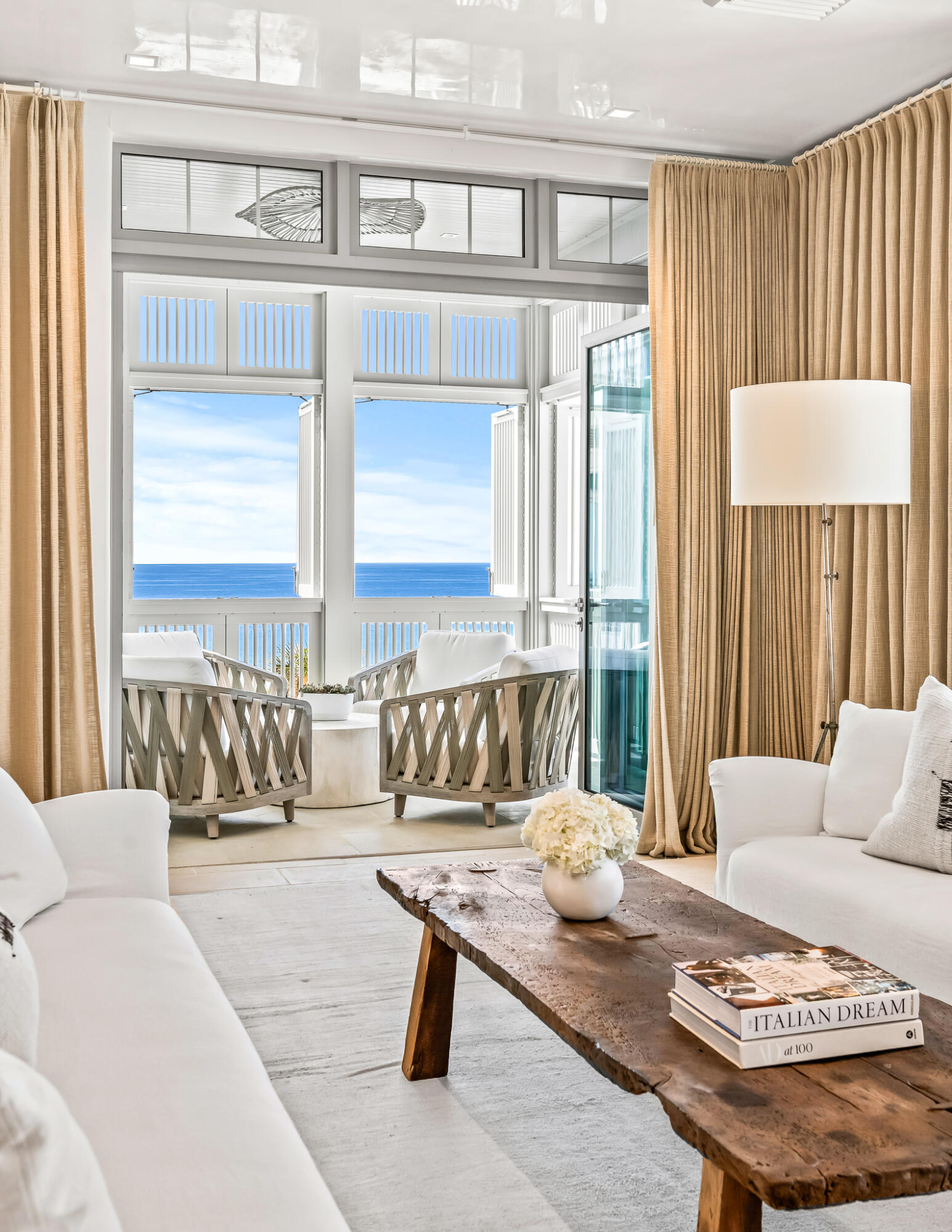 Top floor residence in Alys Beach's only gulf front condominium buildings, The Selene and Easterly. Easterly 402 enjoys unobstructed expansive views of the beach and the emerald waters that this coastline is famous for. Primely located adjacent to the Beach Club Plaza and Owner Exclusive Beach Club, this is a rare opportunity to call this premium residence yours. Designed by Scott Merrill, this 3 bedroom plus bunk room residence opens to generous covered porches and balconies to take in the sea breezes and sounds of the lapping waves. Upgraded finishes and plaster are found throughout and these touches combined with the professional interiors by SummerStory Design delivers a level of refinement that owners and buyers have come to love about Alys Beach. A first floor parking garage provides covered parking along with ample storage in a private owner's storage closet. Adding to the exclusivity, these buildings are rental restricted granting owners the serenity they seek.