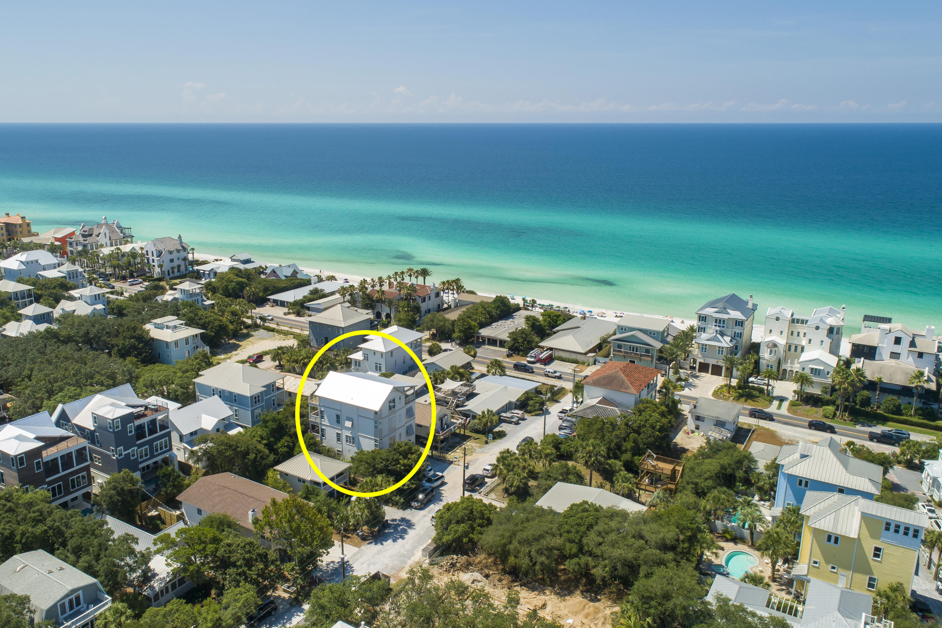 Breathtaking views from this new 4 story, 6 bedrooms, 6 full bath and 2 powders luxury home just steps away from the upscale Seaside Community and sugar sands of the Gulf. Panoramic views and a huge covered open deck off the fourth floor invite lazy afternoon sea breezes. Several other decks off this beautiful home offer spaces to enjoy the view. Beautiful pool and lounging area with
outdoor kitchen. First floor off the pool area is king bedroom and full bath with
TV and wet bar area. Second Floor has open concept living and dining with island and wet bar for extra seating and add'l bedroom. Third floor
has huge master with double vanity bath and two add'l bedrooms. Fourth floor boasts incredible wet bar, 4 queen size bunks, TV area and full bath. Huge deck with ourdoor sof