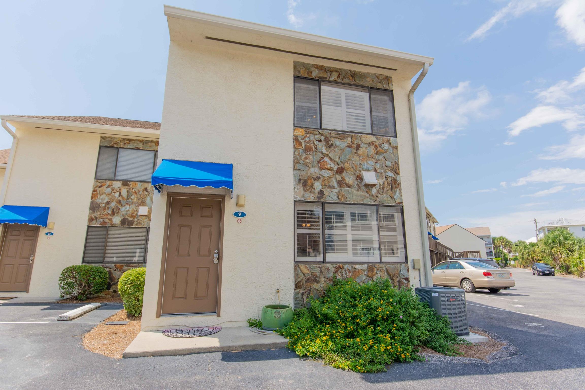 Blue Surf Townhomes has an incredible location on Scenic 98 just across the street from Pompano Joe's. Unit 9 has an exceptional layout and is just steps to the white sand beaches and emerald waters of the Gulf. This gorgeous townhome has been completely remodeled with tasteful upgrades and an excellent rental history. Updates include a upgraded kitchen featuring granite countertops, custom cabinetry, and modern fixture & hardware finishes. This Blue Surf Unit has been professionally decorated with a beach flare that has proven popular with renters. The living room features a bar with mini-fridge. Additional features include updated bathrooms with custom tile shower/tub combos, and pinterest inspired bunk beds in the upstairs bedroom. Blue Surf townhomes draws repeat rental guests because of its proximity to the beach and excellent family friendly amenities. This property is an excellent value with 2017 gross rentals of 36k