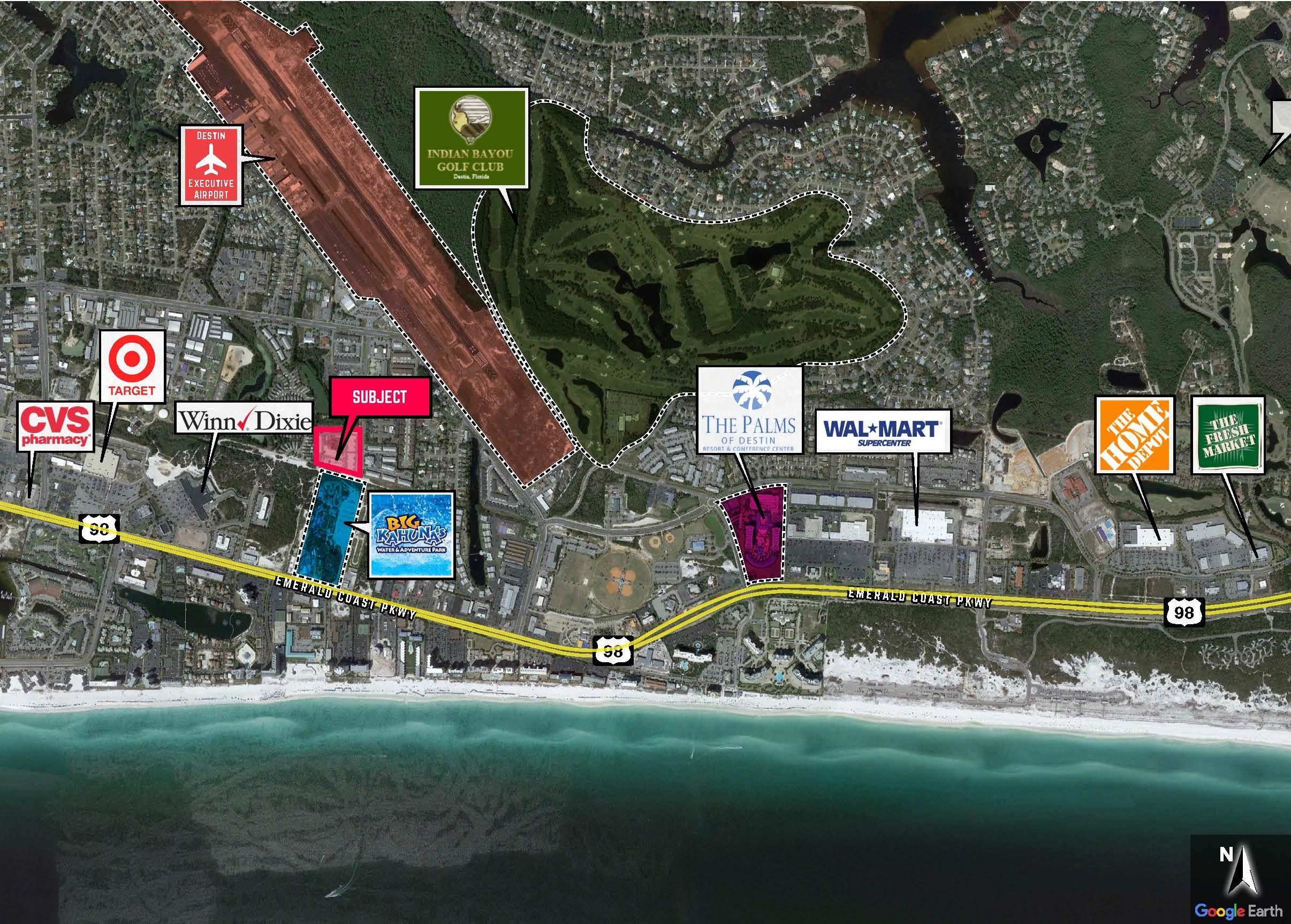 Development property located in the heart of Destin just across from Destin Airport. The proposed Old Bay Village Ph II is platted for 68 Town home units and 2 three story condo buildings with 18 units each. (68 Town homes, 36 Condo units) Streets and some utilities are already in place. Plans submitted and approved Nov 2012. This is an exceptional opportunity to pick up a development in the center of Destin.
Buyer to verify any and all pertinent information including but not limited to zoning, concurrency, development and plan approval status.
Civil Engineering by Moore and Bass, Architectural and Structural engineering by Prescott Architects. Original plans approved in 2012, will need to be resubmitted to new 2014 codes.