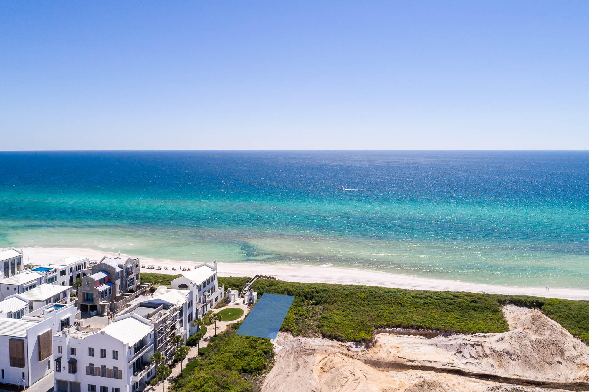 This exclusive gulf front courtyard homesite, located next to Turtle Bale Park Beach Access, provides views of the Gulf of Mexico and onsite garage parking.
Nestled on 158 acres along the emerald waters and serene white sand beaches of Northwest Florida's Gulf Coast, Alys Beach is a New Urban community created with the highest standards for beauty, sustainability, and quality of life. White masonry homes are inspired by the harmonious architecture of Bermuda and Antigua, Guatemala. Courtyards meld indoor and outdoor spaces. Parks and trails preserve the wonder of a unique coastal habitat.