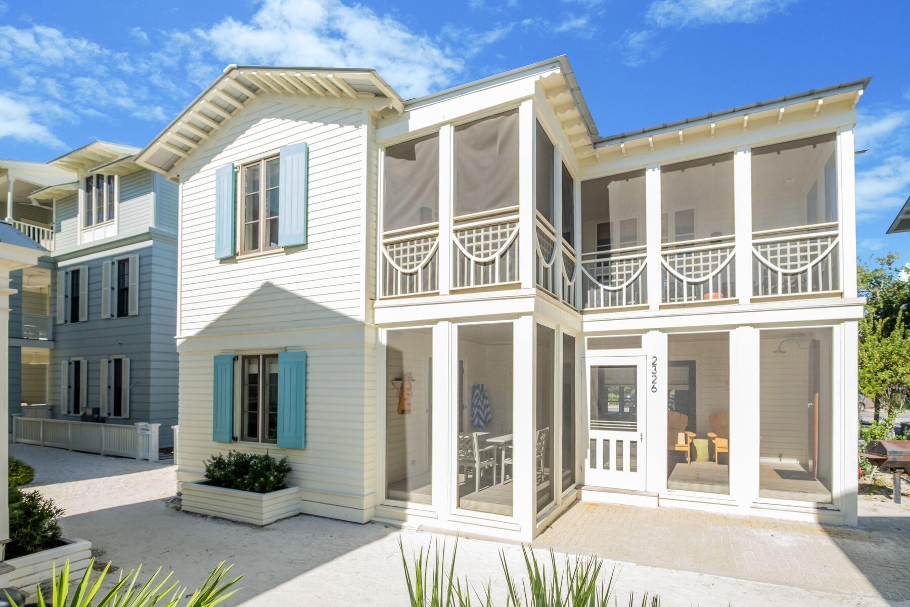 Love Me Tender, Love Me True is a romantic retreat for two couples seeking individual privacy, or perfect for families of six to eight.  This cottage-by-the-sea atmosphere is highlighted by tongue-and-groove walls on both levels in addition to two separate, full-sized kitchens, living, and dining areas.  For those lazy, laid-back days by the sea, relax or entertain in the inviting screened porches, complete with plush seating areas and a chic outdoor bar space.

Welcome to Seaside, Florida.   A beachside home with a rich history, a vibrant present and a future waiting to unfold is here for you now at Love Me Tender and Love Me True.

A unique anniversary cottage, this home consists of two separate 1 bedroom and 1 bath accommodations each with their own separate kitchen and entrance.    Locked out from one another or unlocked to be together when the family is here, Love Me Tender and Love Me True are authentic Seaside, Florida Beachside experiences, and the property rents very well. Well appointed, this cottage has excellent views from the second level deck, easy access to the town walking amenities and is just a short 30 second walk to the beach. Enjoy this home in Seaside, Florida for the experience of a lifetime.

Well appointed, this cottage has excellent views from the second level deck, easy access to the town walking amenities and is just a short 30 second walk to the beach.

Enjoy this home in Seaside, Florida for the experience of a lifetime.