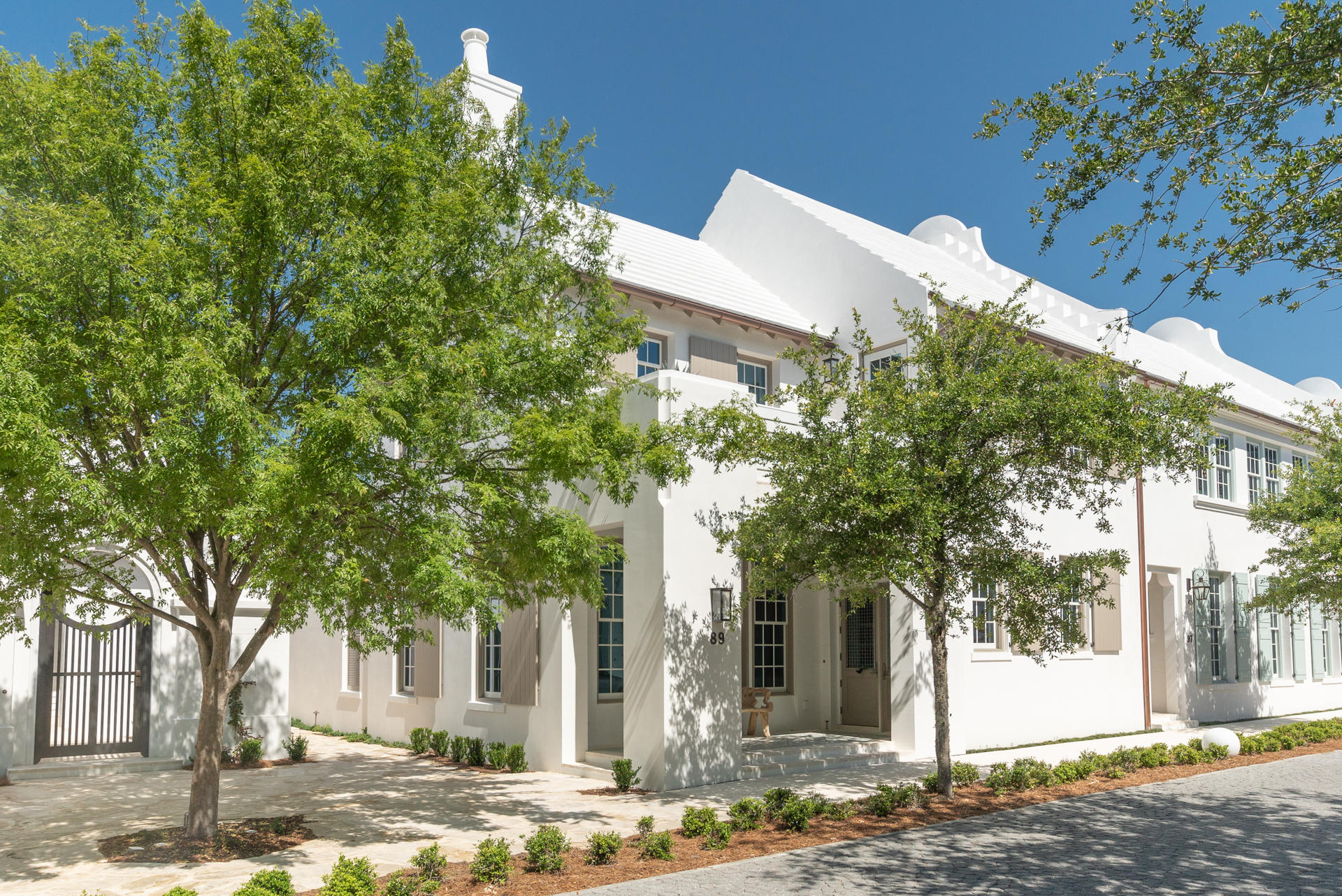 Located on N. Charles Street conveniently near Fonville Press and the Gulf Green access to the beach, this 4 bedroom, 4 -1/2 bath home with 3,379 conditioned square feet designed by Historical Concepts, represents the best of life at Alys Beach. An entry loggia flows to a generous kitchen and great room that opens onto a large South facing courtyard covered loggia and pool. The covered loggia contains a built-in grilling and lounging area. The kitchen features a Subzero refrigerator, Thermador gas range/griddle, warming drawer, Asko dishwasher and Miele Coffee Maker along with quartz counter-tops and a walk in pantry. Home offers a first-floor master bedroom with walk in closet. The 2nd floor offers an impressive master with walk in closet and private access to the terrace overlooking N. Charles Street. The Master bath is surrounded with Calcutta Gold marble, freestanding tub and over sized shower. There are two additional guest bedrooms and bathrooms along with a 2nd floor loft. The Home is being offered beautifully furnished by SK Design Group including art.
New Construction. Parking Court Fees are $150 per quarter.