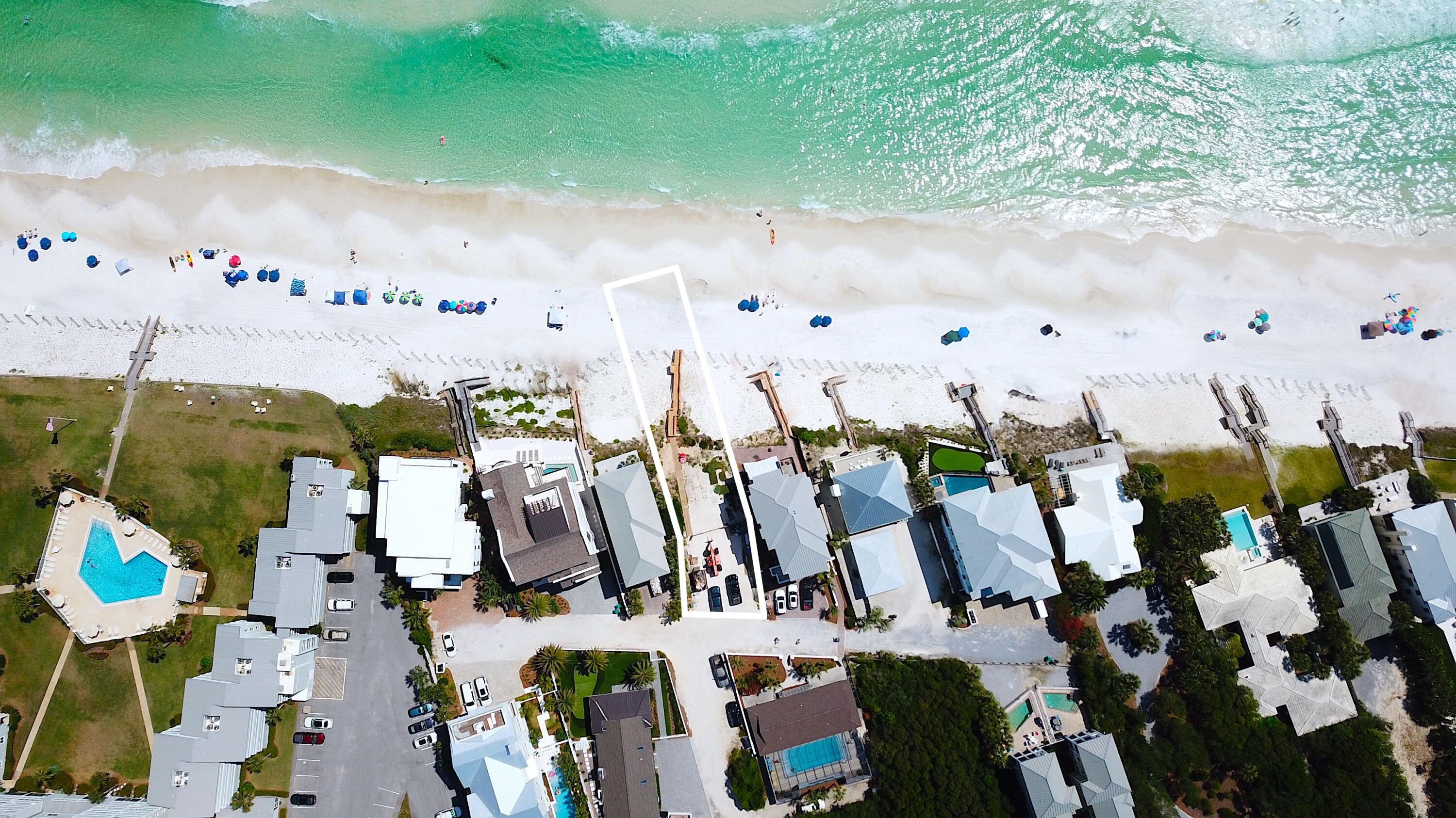 Prime location on the eastern side of Highway 30A. This Gulf front lot is perched 30 feet above sea level and has 47 feet of frontage on the Gulf of Mexico. Green Street is a hidden gem located just west of the prominent communities of Alys Beach, Paradise by the Sea, and Rosemary Beach. Come be part of all the activity this location has to offer while experiencing the quiet stretch of Green Street just off the beaten path of 30A.