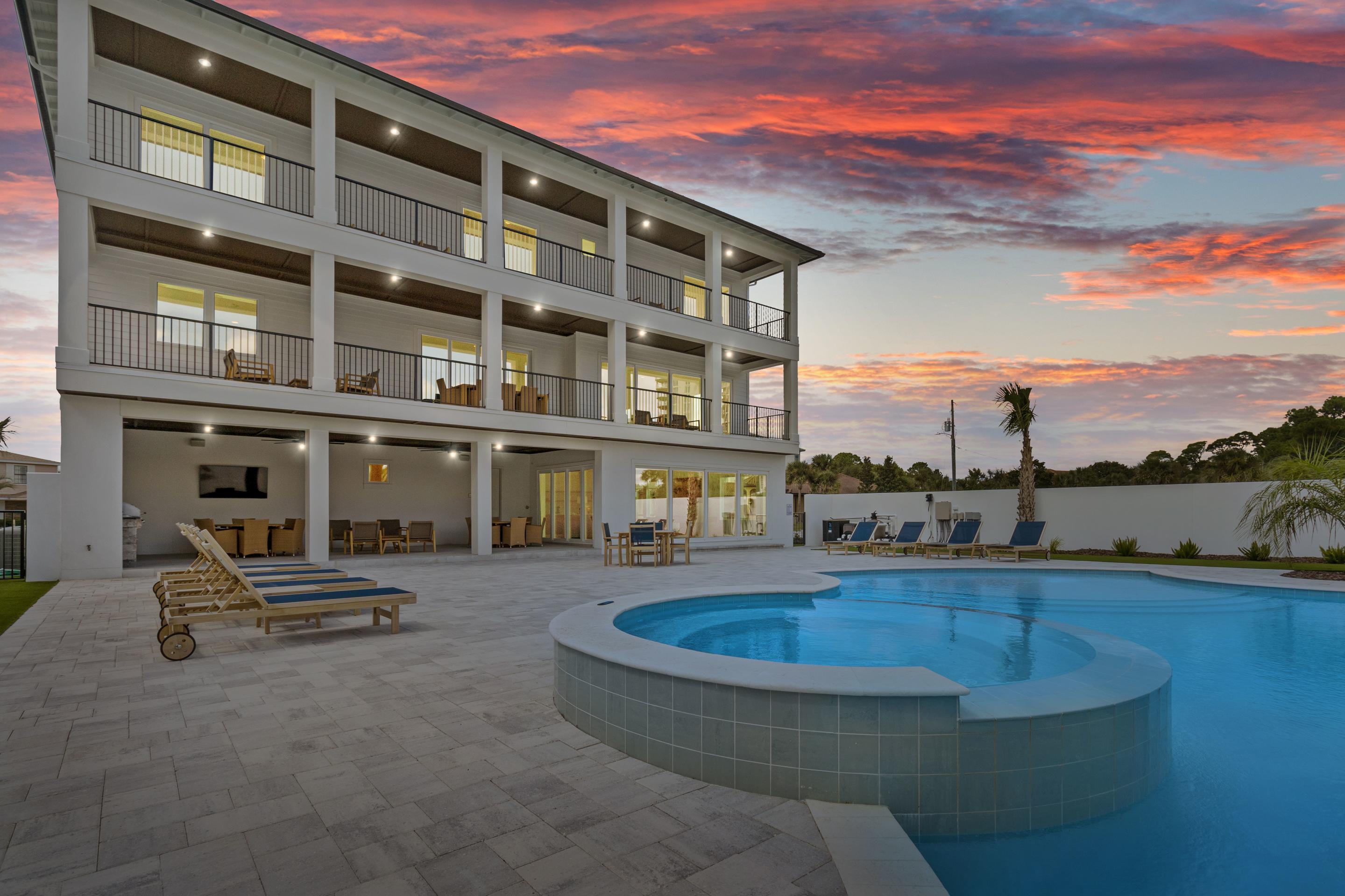 Looking for robust rentals? As of 5/26/2026, Whiskey Beach already has $309,064 on the books, with late summer and fall still in demand. It is a noteworthy dwelling designed and built for those who understand a newer beach home, utilizing the most recent construction science, is the optimal investment. Deeded, secure access to 1,300 feet of private neighborhood beach is a sought-after amenity Whiskey Beach ''top shelf'' reputation with family and guests is due to views of the Gulf; plenty of generously sized en suite bedrooms; a two-car garage and an over-sized driveway. The huge private, heated pool and pool deck beckons after you are done with the beach. The covered deck can handle the whole crowd, including the chef who will ooooh and ahhhh over the outdoor kitchen. Golfers will enjoy the putting green. (Cont'd Whiskey Beach is located in Gulf Pines, one of the most venerable neighborhoods along the beach. The deeded beach is private (access by key fob) and runs for hundreds of feet. The home can comfortably host 21 guests, with plentiful gathering spaces both inside and outside. Three additional rooms provide sleeping accommodations. Set on more than half an acre, the resort-style pool is one of the largest in the area.
While Whiskey Beach provides privacy, it is also close to shopping, dining and entertainment. 
Don't miss this opportunity to own one of the area's finest homes.