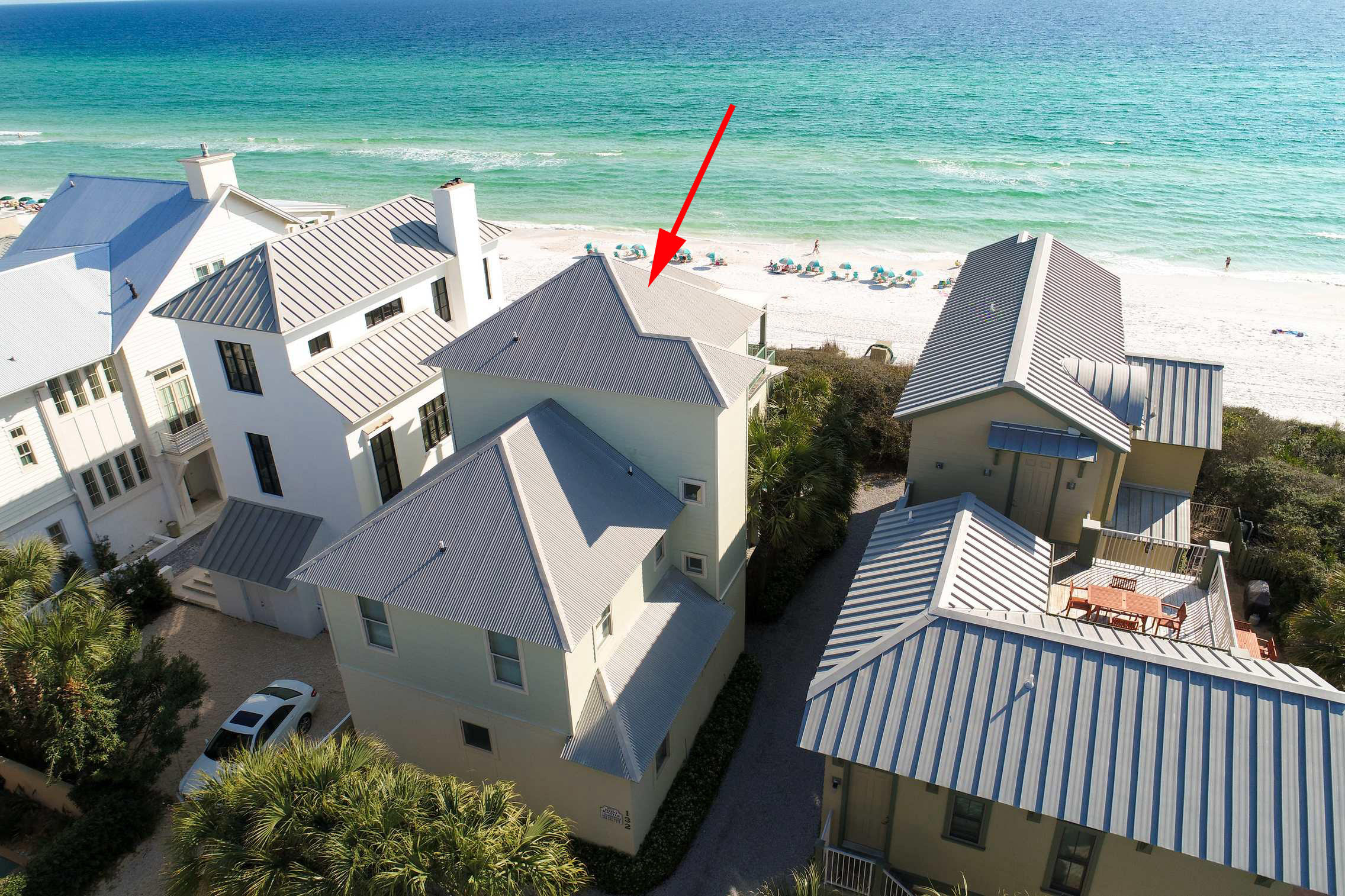 WELCOME HOME to your luxurious GULF FRONT home ideally located on the coveted eastern end of Scenic Hwy. 30-A. ''KIWI KASTLE'' is built for memorable family gatherings with 6 bedrooms, 5 baths, GULF FRONT PRIVATE POOL, multiple outdoor balconies for viewing those incredible sunrises and sunsets while listening to those soothing emerald waves. On the first floor, you will find 4 bedrooms: a Gulf front Master with French doors leading to the pool, 2 King bedrooms, a double bunk room, & a laundry, all convenient to the pool and just steps to the sugar white sands. Tile throughout the first and second floors make beach living a breeze! Second floor has expansive living, dining, kitchen area with stunning Gulf views from all the many windows. Home is filled with sunshine! The open spacious kitchen has an additional built in dining bar.  Second floor's very large "T" shaped balcony provides boh sun and shade for everyone's favorite outdoor relaxing area.  Additional King bedroom on the 2nd. floor.  3rd floor is the Master Suite of your dreams, with warm wood floors, lounging/ seating area, shutttered windows providing breathtaking views of the emerald waters and the sugar white sands.  En suite master bath has whirlpool, shower, double vanity.  Private covered balcony for those special moments and spectacular views.  Enjoy all the fine dining, entertainment, shopping, biking, and fun of Scenic Hwy. 30-A!  Start living your DREAM where every day is a weekend.  All information deemed correct but should be verified by Buyer.  Water's Edge is a small (28 homes) gated community located ideally between Rosemary Beach and Alys Beach and all the fun of Scenic Hwy. 30-A.  Community is very secluded with private beach and lush landscaping.  Strong rental history of "Kiwi Kastle" makes it a superb investment or perfect second home for large families or entertaining family and friends.
