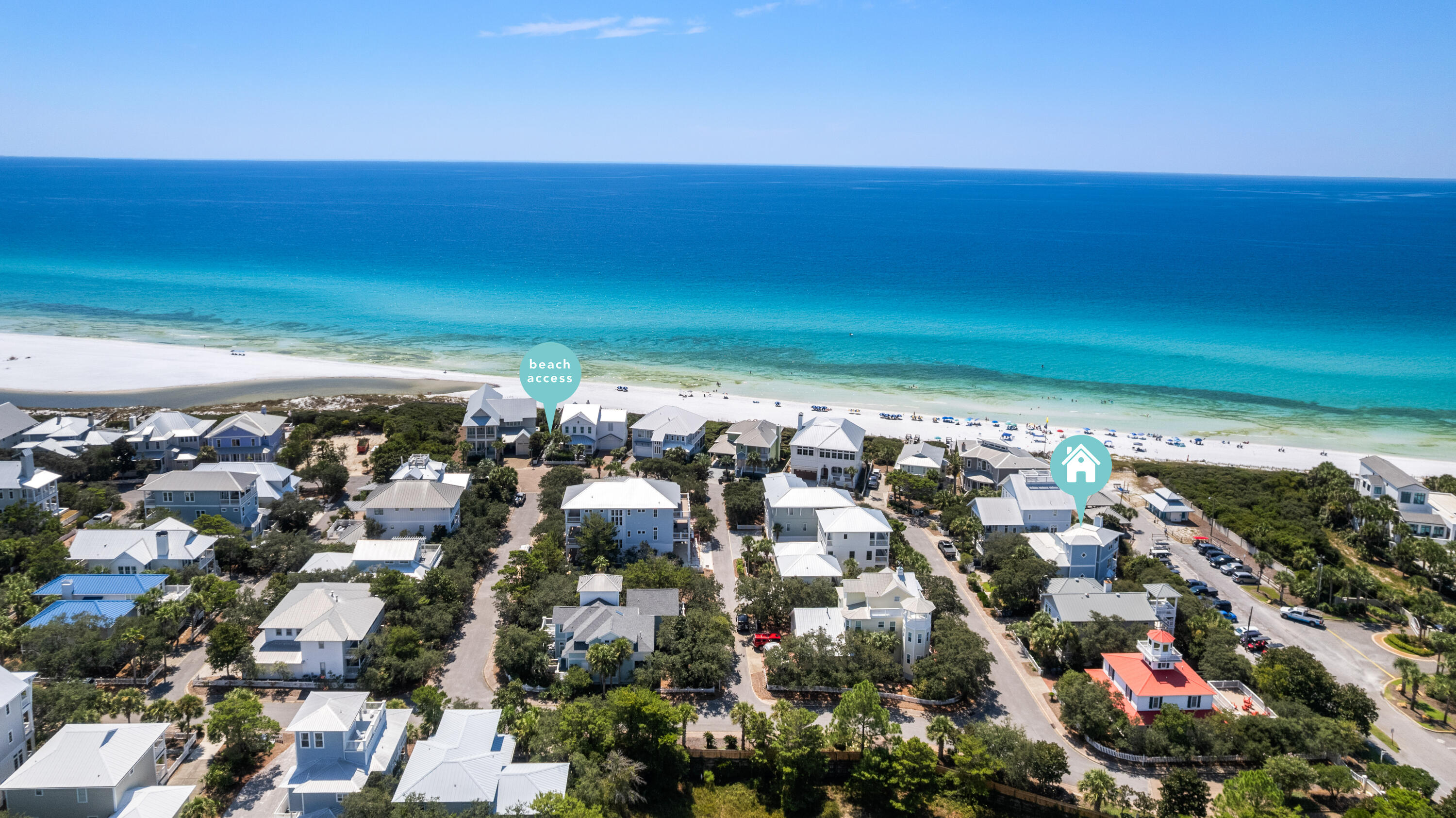 100 yards from the sand with private neighborhood beach access, this home delivers the coveted south-of-30A lifestyle. Gulf views and breathtaking sunsets - Magazine Worthy - from this fully furnished coastal retreat seem like a dream. Its time to make it your Reality.
Multiple covered balconies on the second and third floors frame amazing water views. The second-floor living and dining spaces are tiered toward the Gulf, creating a backdrop of blue from nearly every angle. The kitchen is equipped with custom cabinets, Cambria quartz counters, gas cooktop, and oven for the perfect dining experience. A breakfast bar flows into the dining area, while the living room offers a fireplace, Cambria-topped wet bar, and French doors opening to the balcony. The third-floor master suite spans the entire level, featuring hardwood floors, a private fireplace, walk-in closet, spa-style bath with jetted tub and glass shower, and a balcony overlooking the Gulf. A added bunk room with full bath enhances guest accommodations, while two additional bedrooms occupy the first floor with access to a shaded backyardoffering space to add a private pool.
Additional highlights include a beachy exterior, lush landscaping, two-car garage, and a metal roof replaced just 3 years ago. Owning a home on 30A has never been more attainablethis property is already producing rental income, allowing buyers to walk into a money-making opportunity from day one. Old Florida Beach also offers a heated community pool, multiple beach access points, and a prime location close to shopping, dining, and entertainment at Gulf Place. has heated community pool, Draper lake dock, and 3 private beach accesses. Full-time residents or as a vacation rental it is the best opportunity on the beach.