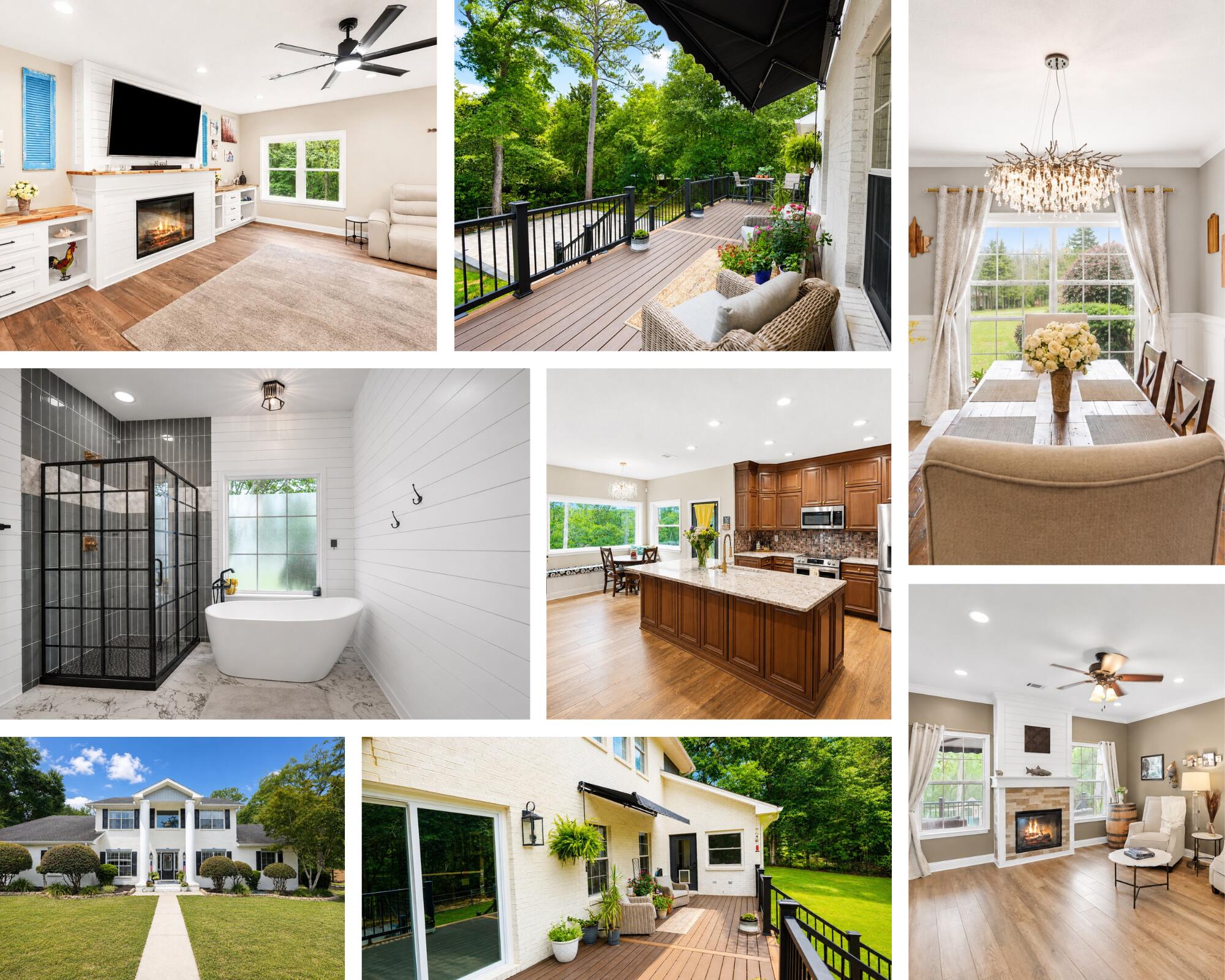 Welcome to this beautifully updated Colonial-style home situated on a picturesque one-acre lot in the Ashley Place community of North Crestview. Offering 3,692 square feet of thoughtfully designed living space, this five-bedroom, three-and-a-half-bath residence blends classic architecture with modern updates.
From the moment you arrive, the stately brick exterior, grand columns, and circular driveway create a striking first impression. Inside, spacious living areas are designed for both everyday living and entertaining. Two separate living rooms, each featuring a built-in electric fireplace, provide flexible spaces for relaxing, hosting guests, or creating a media room, home office, or hobby space.
The functional kitchen flows seamlessly into the surrounding living and dining areas, creating an inviting setting for everyday meals and special occasions. Throughout the home, custom trim work, raised-panel wainscoting, and updated finishes showcase quality craftsmanship and timeless character.
The spacious primary suite offers a peaceful retreat, while four additional bedrooms provide flexibility for guests, a home office, or additional living space. Recently updated bathrooms and a refreshed laundry room add style and convenience.
Step outside to enjoy the beautifully enhanced outdoor living area. A brand-new Trex deck and custom paver patio overlook the expansive backyard, offering plenty of space for outdoor dining, entertaining, gardening, or simply enjoying the surroundings