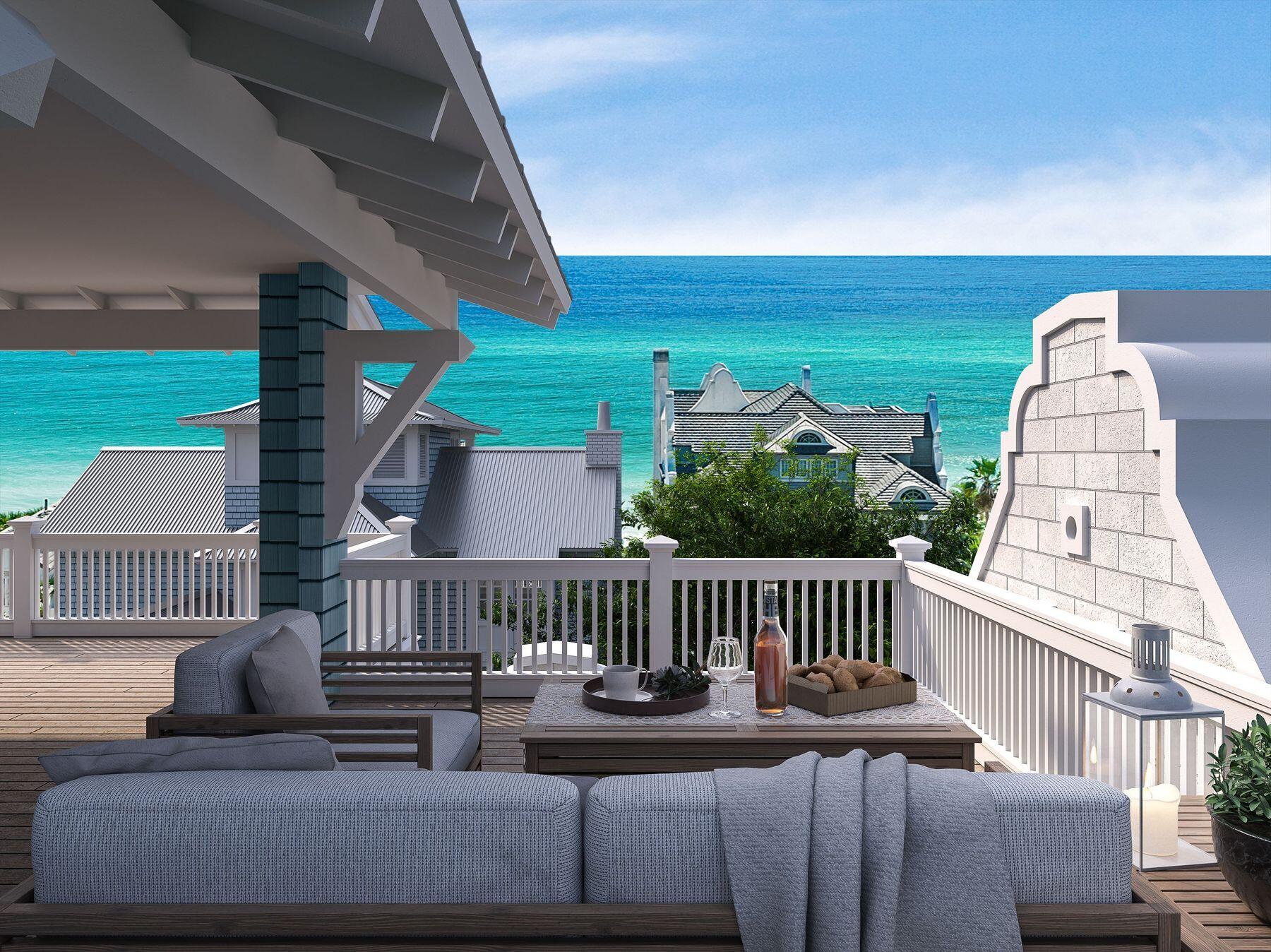 Rising along Live Oak Street in Old Seagrove, this new construction residence spans across three luxurious stories with Gulf views from nearly every level. The pairing of architect Greg Jazayeri and builder LPKK brings together two names synonymous with the corridor's finest work, here continuing that tradition with quiet distinction.

The home's sustainable siding and brick facade set a refined tone, while dozens of windows draw the coast in through abundant natural light and beautiful fenestrations across the south-facing elevation.

Six bedrooms and six full baths, plus two half baths, unfold across the home's three floors, each space finished with a designer's discerning hand. The second-floor primary suite pairs a private office nook and sitting room with a spa bath, flanked by two additional bedrooms each with their own bath. A second primary suite occupies the third floor alongside a flexible bonus room and a bunk room with its own dedicated bath, ideal for family and guests alike.

A pool sits just off the main living level, offering a private outdoor retreat, while the rooftop deck delivers beautiful Gulf views from morning to sunset. 

Old Seagrove offers a rare blend of quiet, tucked-away charm and unbeatable proximity, just a few blocks from the shops, dining, and entertainment of Seaside. Live Oak Beach Access is less than a minute by foot.