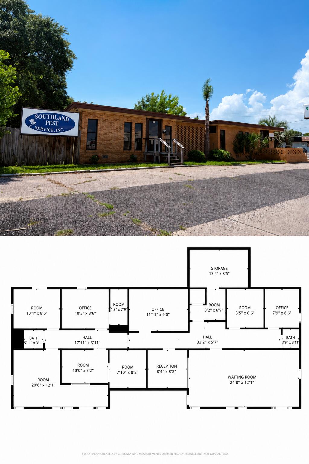 Prime Commercial Office Duplex with Outstanding Visibility on Beal Parkway! New Roof in 2021! Position your business for success in this highly visible 1,800 SF commercial property located along one of the area's busiest corridors. With exceptional traffic counts and prominent frontage, this property offers maximum exposure and easy accessibility--ideal for both established businesses and new ventures. Designed with flexibility in mind, the layout features two spacious reception areas, six private offices, a utility room, break room, and two restrooms, providing an efficient and professional workspace. Additional highlights include attached storage, a separate storage shed, and a large fenced yard--perfect for added functionality and security. Ample parking is available with direct access from Beal Parkway with a large parking area on the side fronting Holmes Boulevard for added convenience. This versatile duplex can be utilized as two separate units or easily converted into a single, larger space by opening the connecting door--making it suitable for a wide range of professional or retail uses. Don't miss this high-visibility opportunity--schedule your showing today!