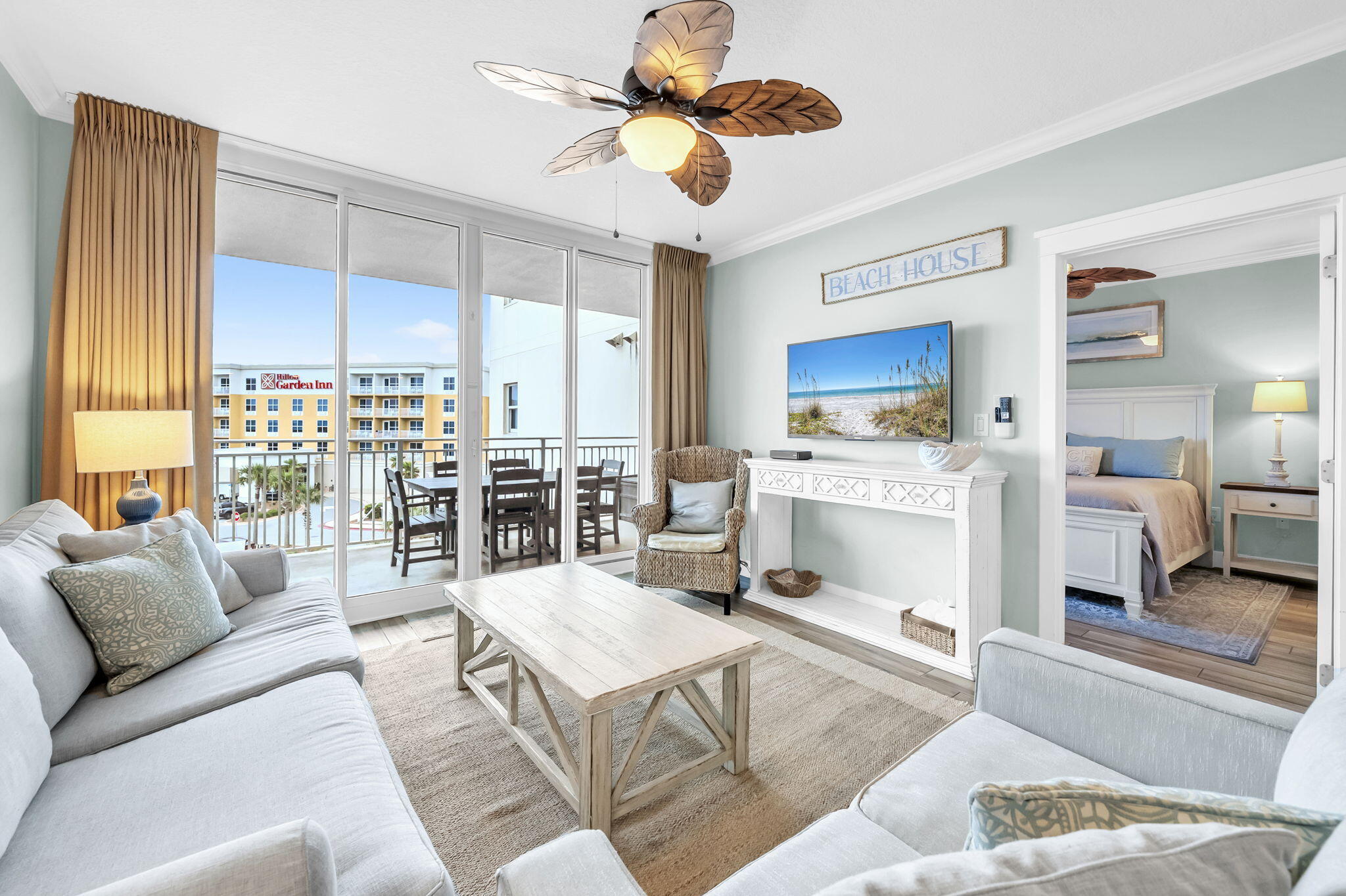 A421 Waterscape- a fantastic spacious 2br/2.5bath super unit with an additional bunk alcove (sleeps 8). You've found the #1 Family Beach Resort in the area along 490' of the #1 dazzling white sand beaches and sparkling emerald green waters of the Gulf of America! This 4th fl condo is comfortably furnished and ready for a new owner! Easy care ceramic tile flooring and rental ready furnishings in a tasteful decor make owning easy. 2 King bedrooms each with their own spacious ensuite bath with soaking tub and walkin shower. Stack w/d in kitchen pantry closet.  Waterscape offers the best amenity package anywhere on FL's Emerald Coast: 490' of sugar sand beaches, 10,000sf of pools; zero edge large pool, LazyRiver, 10' waterfall, heated upper pool, kiddie play park, 2 hottubs, 10 gas grills, 11 elevators, large fitness ctr, handicap boardwalk w/washing stations, 24hr security, garage parking, private owners closet in hall. Seasonal activities offered for owners/guests. Well run on site HOA. So much to enjoy and a real rental performer 2023-$67,688; 2024- $58,750; 2025- $67,251 gross rents! Perfect for investment, 2nd home or even primary living. One of the BEST PRICED units available on the resort! This unit should be on your radar for a prime rental property or 2nd home purchase - Make WATERSCAPE YOURS TODAY!