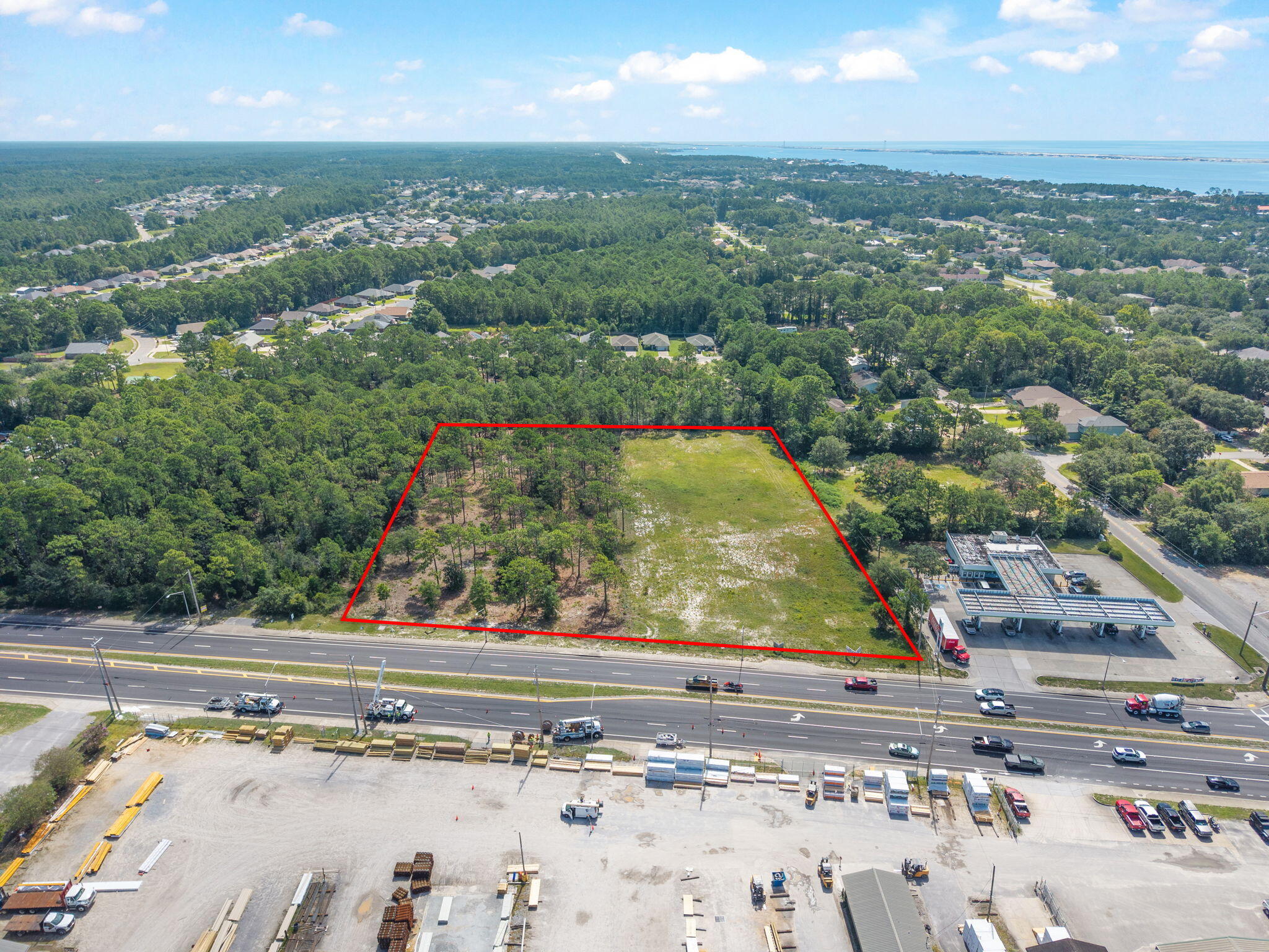 Rare opportunity to acquire a large commercial property along the rapidly growing Hwy 87 corridor in Navarre! Two parcels totaling approximately 4.2 acres offer nearly 400 feet of highway frontage and extend almost 500 feet deep. Located just north of the Hwy 87/Laredo Street intersection, the mostly cleared property provides excellent visibility and convenient access to Hwy 98, Navarre Beach, and the surrounding area. Large commercial parcels in this location do not come along often!