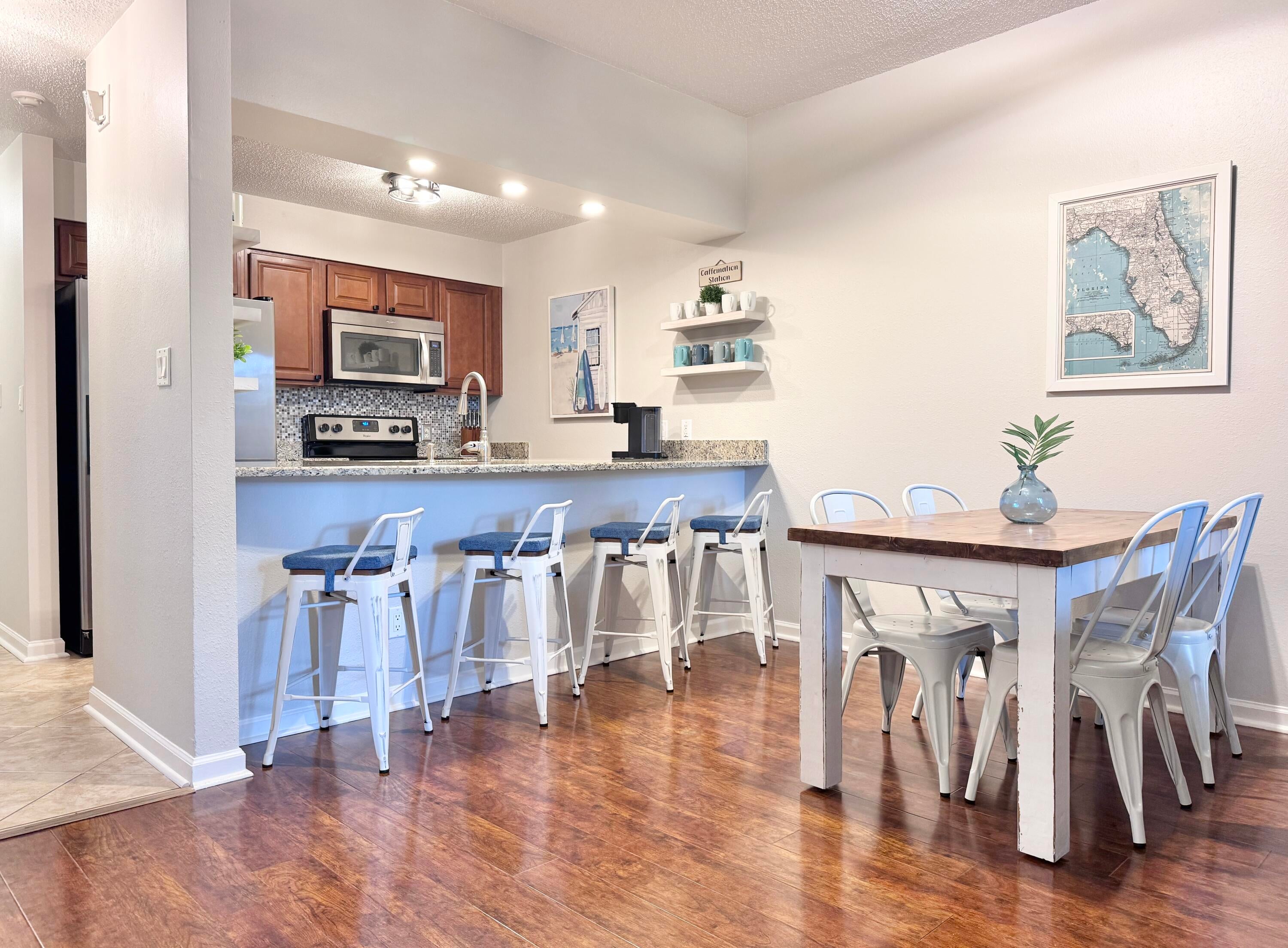Step into coastal living with this updated 2BR/2BA condo in Miramar Beach, just minutes from Gulf beaches, Choctawhatchee Bay, and 30A. Positioned behind Grand Boulevard and In proximity to Sandestin Resort, this location offers convenient access to shopping, dining, entertainment, Public, and Sacred Heart Hospital. The open second-floor layout features 9' ceilings and a balcony with a peaceful tree-lined view. Building 9 is located next to Pointe of View's pool and fitness center.