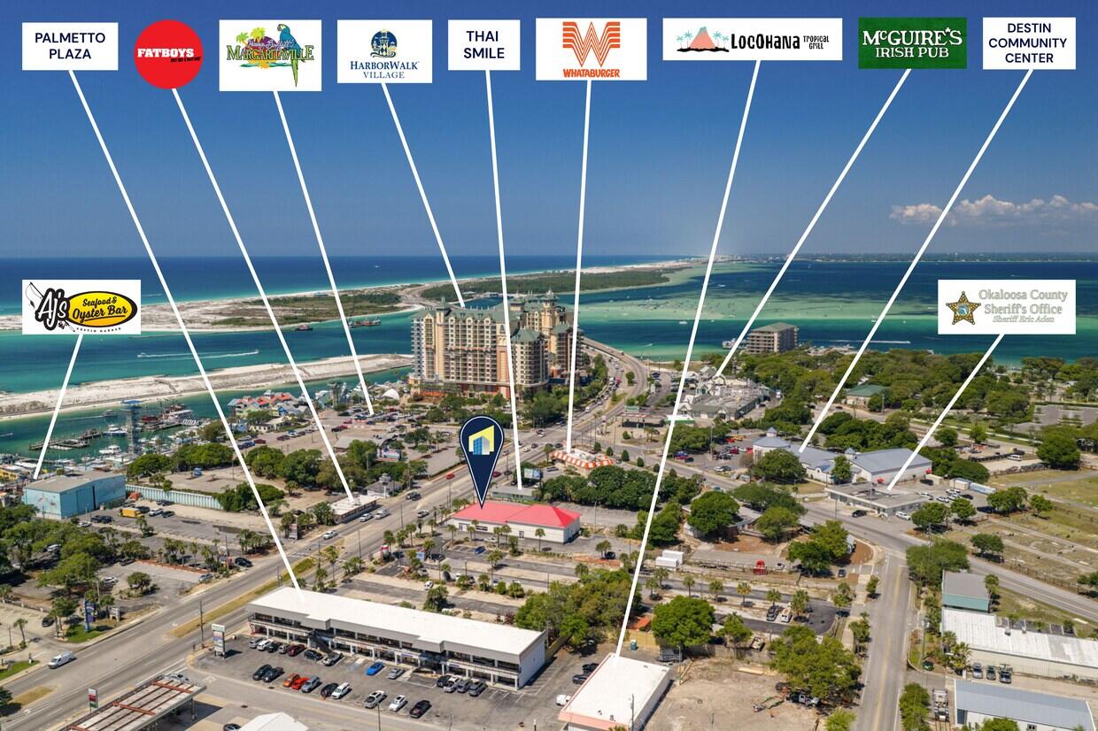 Located directly on Highway 98 in the heart of Destin's primary commercial corridor, this property offers exceptional visibility, strong traffic counts, and rare frontage in one of the most supply-constrained retail markets along the Emerald Coast. With a daily traffic count of 55,000 vehicles, the site delivers continuous exposure to both local residents and the millions of visitors who travel through Destin each year. The property totals 5,100 SF and is available For Lease at $32 per SF NNN, positioned for retail-only users seeking a high-impact location with immediate access and prominent signage. 
 An additional the back half of this property is also available for lease separately, at $25 per SF NNN-2,400 SF. Offering flexibility for operators who need secondary retail space, storage, or a complementary use. Both spaces are retail-only, and owner financing is available, creating an attractive entry point for tenants or investors looking to secure a foothold in Destin's thriving commercial landscape.

With its prime location, heavy traffic flow, and limited availability of comparable retail frontage, this property represents a standout opportunity for businesses seeking maximum visibility and long-term positioning along Destin's busiest corridor.
