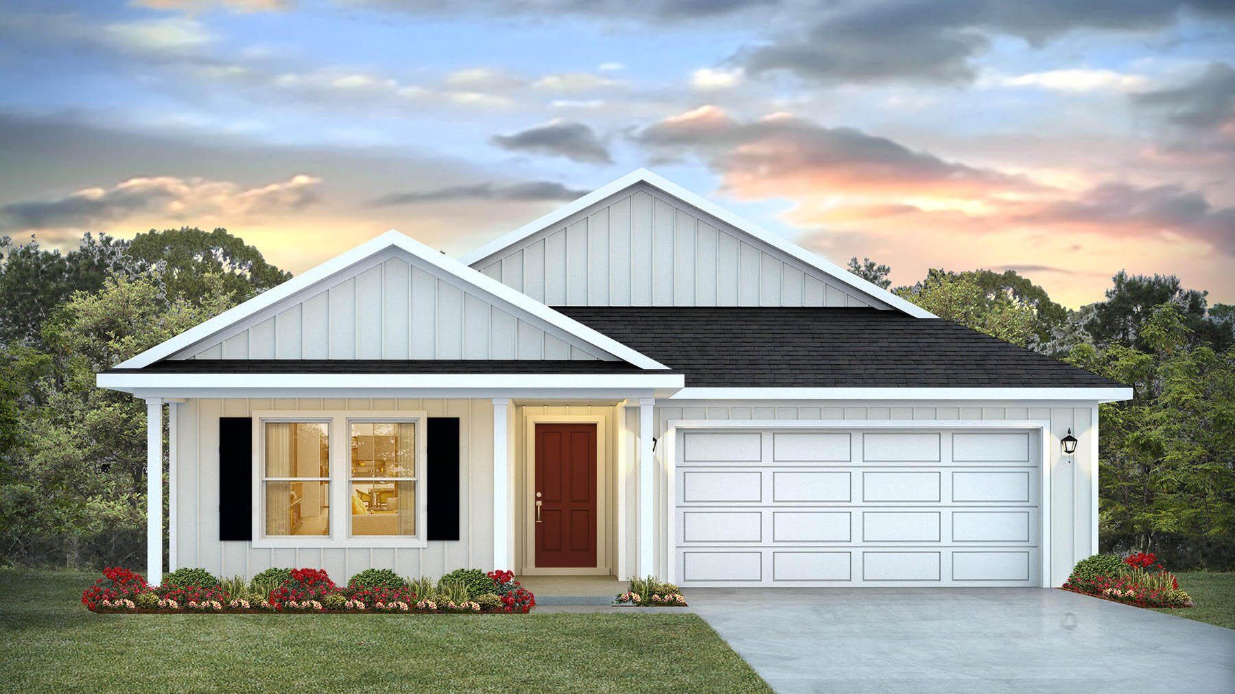 GORGEOUS NEW construction going up now in Marlin Place with a community pool, pavilion, sanded volleyball court, cornhole area and streetlights for residents to enjoy. Just under 2,100 square feet, this beautiful single- story home offers 5-bedrooms with 3-bathrooms, a 2-car garage, and a seamless open layout. Outstanding & spacious floorplan. Stunning Quartz countertops in kitchen and baths, all stainless-steel appliances, gorgeous EVP wood look flooring & plush carpet in the bedrooms. So many great amenities and this highly desirable home comes standard with a Smart Home Technology package with several Smart devices for your convenience. Home also includes hurricane fabric window & door protection and a beautiful classic curb appeal. ALL LISTING pictures, colors, features, and size may vary. Square footages are approximate.
