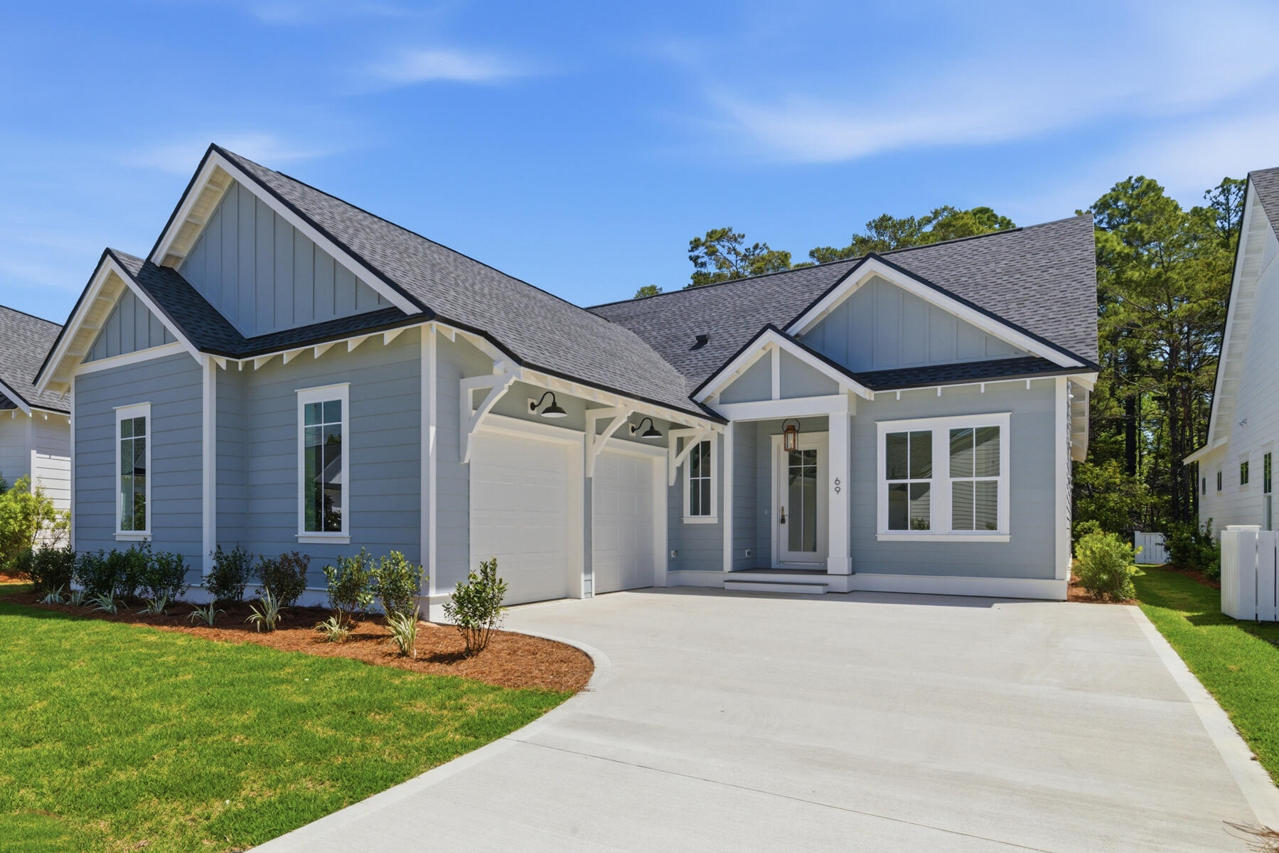 Move In Ready!!  Experience the perfect blend of modern luxury and serene natural surroundings in this new construction home in Powell Landing West in the Watersound Origins community. Backing up to a peaceful community preserve, the Cyra floor plan by Arkon Group offers 3 bedrooms, 3.5 bathrooms, a study, and 2,213 square feet of thoughtfully designed living space. 

Designed for both comfort and style, this home boasts premium engineered wood floors throughout, upgraded tile accents, and an extended kitchen island perfect for entertaining. The chef's kitchen features high-end stainless steel appliances, stacked cabinets to the ceiling with elegant lighting, tile backsplash, and a spacious open layout that seamlessly connects to the living and dining areas. Large slider doors open the living room up to the expansive screened rear porch, where a cozy fireplace creates an inviting outdoor retreat. 

The primary suite includes a spa-like bathroom and a walk-in custom closet, while two additional guest bedrooms each have en-suite bathrooms for privacy. A gas lantern on the front porch adds timeless charm, welcoming you home in true Southern style. 

With 435 sq ft of covered porches, a 2-car epoxy floor garage, and high-end finishes throughout, this home is designed to maximize luxury and livability.
Experience refined coastal living in one of Watersound Origins' most sought-after neighborhoods nestled alongside Lake Powell.

The Watersound Origins community offers an unparalleled lifestyle in South Walton, exceptional amenities, notoriously friendly and welcoming atmosphere, zero short-term rentals, and close proximity to all that 30A and Inlet Beach has to offer. Enjoy the zero-entry pool, playground, sports courts, and fitness center at the Village Commons, play a round of golf or foot golf at the Origins Golf Course, or take a walk along the many miles of walking and biking trails that wind all throughout the neighborhood! The new Watersound Town Center located at the entrance to the community offers several fantastic dining options (casual and formal), medical services, Starbucks, Publix, a Pavilion that hosts events year round, and more!