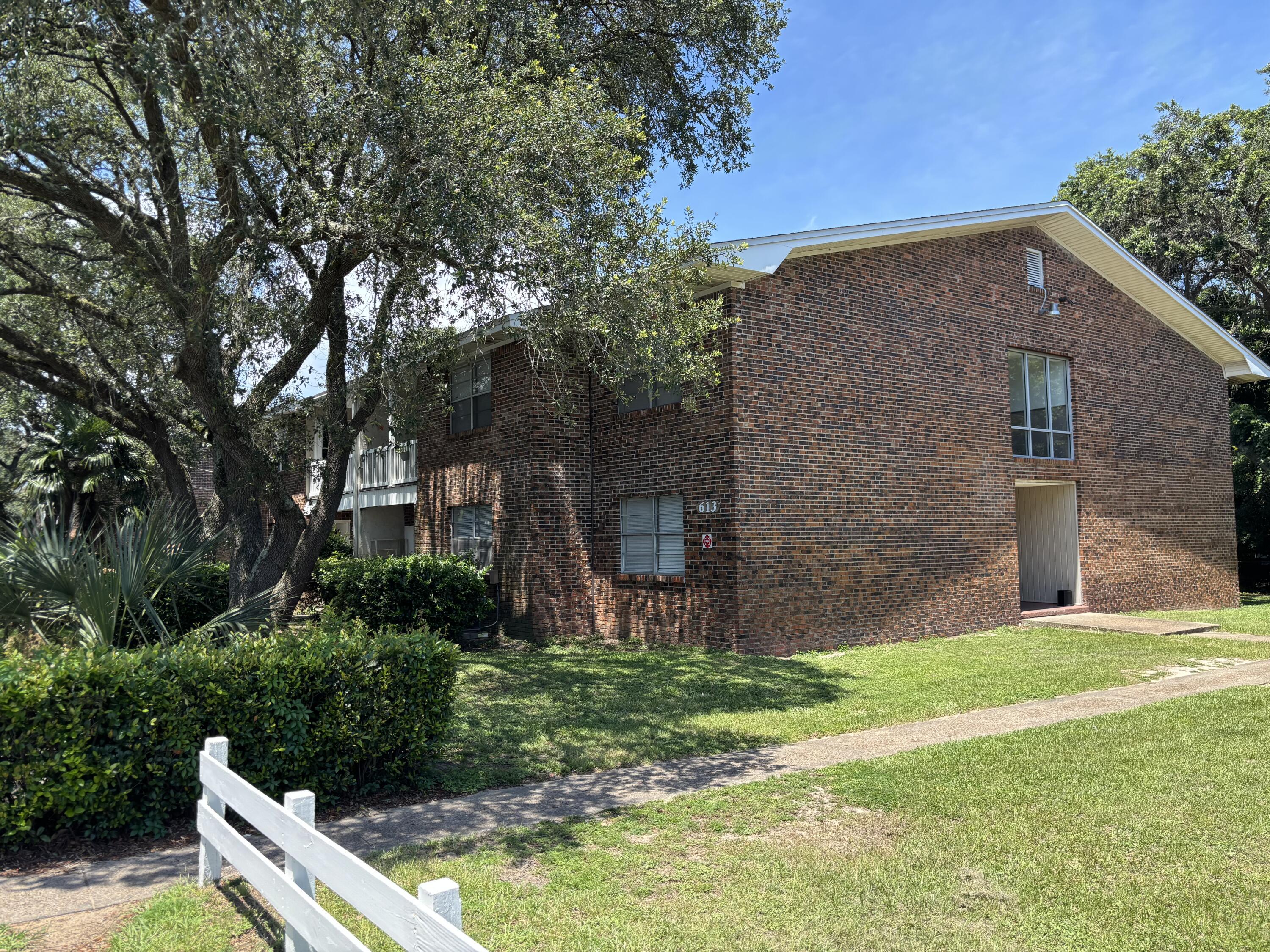 refinished 2Br/2Ba ... split bedroom floorplan ...  new paint ... new flooring ... new oven/stove ... new exhaust hood ... new dishwasher ... new water heater (2025) ... new window treatments ... new light fixtures ...  The balcony of Unit 613-8 enjoys a peaceful sylvan setting of trees and grass below with no car traffic ... Fair Oaks Village is conveniently located betwixt Beal Parkway and Racetrack Road and Eglin Parkway ... convenient to Wright Elementary and Pryor Middle School and Choctawhatchee High School ... Pool: enjoy the pool ... Beach: 10-minute drive to the Okaloosa Island beach