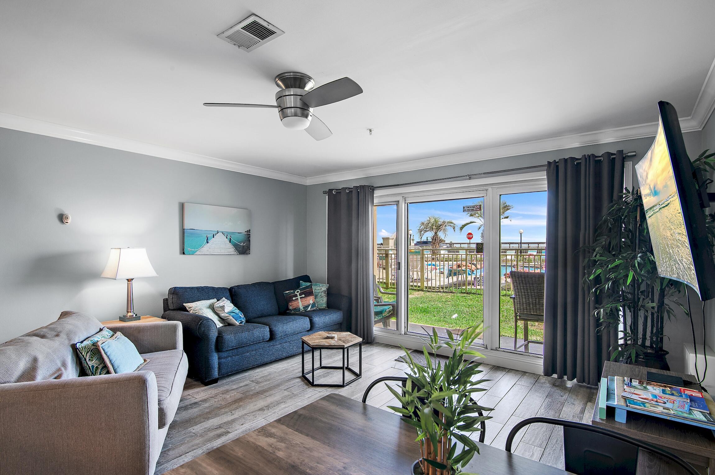 Located within the centrally positioned Maravilla community, this beautifully refreshed Gulf-view one-bedroom condominium offers the perfect blend of comfort, style, and coastal charm. Recent updates including fresh interior paint, new hallway bunk beds, updated lighting, and a hurricane-rated glass sliding door enhance both the aesthetic appeal and functionality of the space, creating a peaceful seaside retreat ideal for full-time living, vacation use, or rental investment.

The thoughtfully designed floor plan features a comfortable primary bedroom, built-in bunk accommodations for additional guests, two full bathrooms, and a light-filled living area that invites relaxation after a day at the beach. With its inviting atmosphere and smart use of space, this unit delivers both convenience and versatility.

Maravilla offers an exceptional resort-style lifestyle with an impressive selection of amenities, including two community pools, a well-equipped fitness center, tennis courts, and gated security. Owners and guests also enjoy private deeded beach access, providing effortless opportunities to experience the sugar-white sands and emerald waters just steps away. Beautifully maintained grounds and a welcoming coastal setting make Maravilla one of the area's most desirable condominium communities.