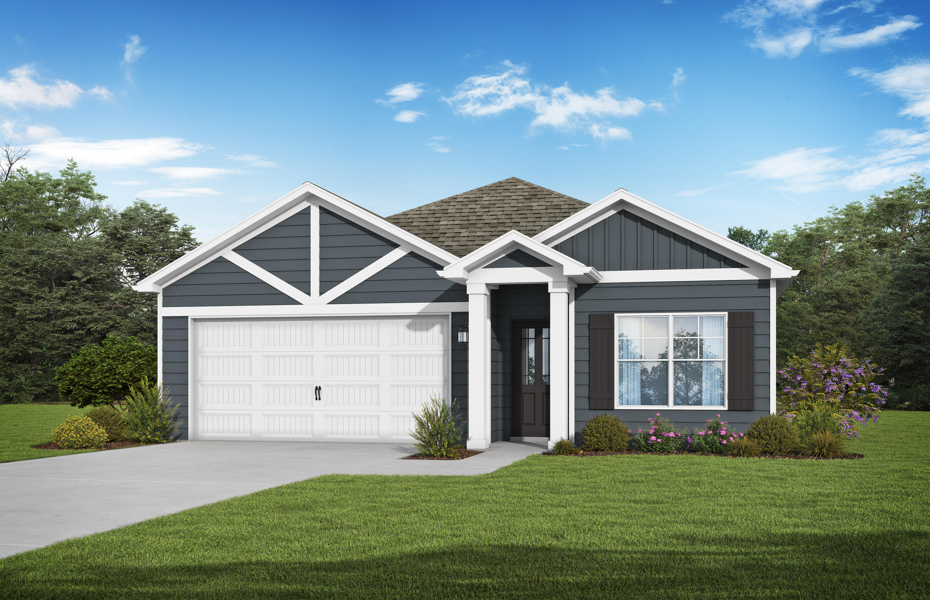 The Josephina II. A home made for LIFE. The kitchen is ideally located between the family and dining room, allowing everyone to feel connected in the social hub of the home. Bring the conversation outside onto the covered back patio as you sip sweet tea. Your secluded primary retreat features a trey ceiling, large closet, dual vanity, and separate shower & soaking tub. The 3 bedrooms on the other side of the house each have trey ceilings, 2 with walk-in closets, and there are 2 more full bathrooms to accommodate everyone in the home. Quartz counters throughout! Visuals feature a similar home for inspiration. Pricing is the base starting point; final price varies based on upgrades and features selected.
The Nest at Owl's Head features a spring-fed lake and a resort style community pool.