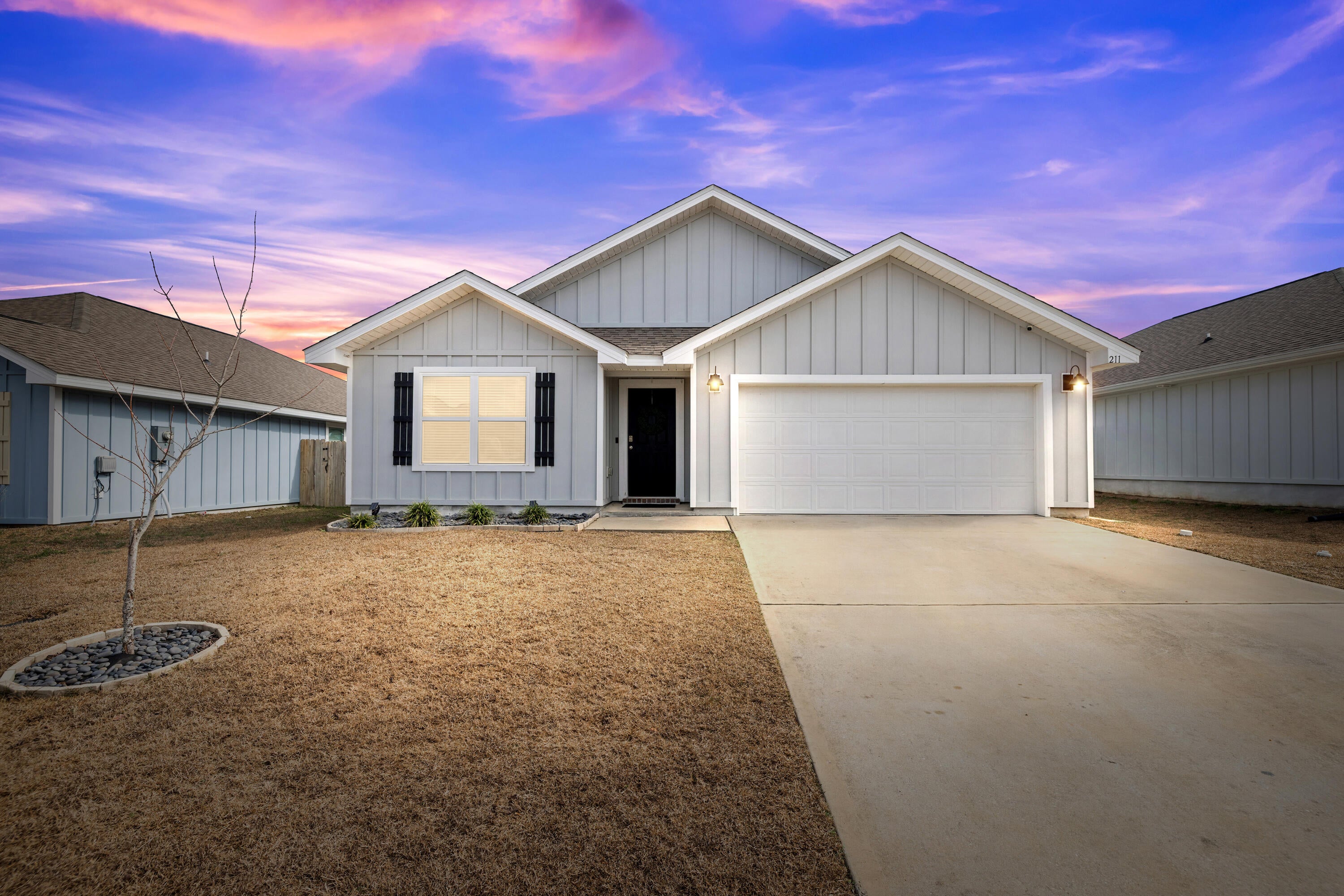 VA assumable loan at 2.9% interest rate for qualified buyers. Beautiful 4-bedroom, 2-bath Cali floor plan located in the Shoal River Landing community. Built in 2021, this 1,776 sq ft single-story home offers an open and functional layout designed for everyday living and entertaining.

The spacious kitchen features a large island, stainless steel appliances, smooth-top range, built-in microwave, pantry, and an open view to the living and dining areas. Wood-look flooring runs through the main living spaces with comfortable carpet in the bedrooms. The private primary suite includes a walk-in closet, double vanity, and oversized 5-foot shower.

Enjoy the covered back patio and fully attached 2-car garage. The Hardie plank exterior provides durability and curb appeal. Shoal River Landing offers sidewalks, and a community pool for residents.

Conveniently located near Riverside Elementary, Shoal River Middle School, and Crestview High School, with easy access to I-10 and Hwy 85.

Move-in ready and competitively priced.

All information is deemed reliable but not guaranteed. Buyer to verify all measurements and information deemed important
