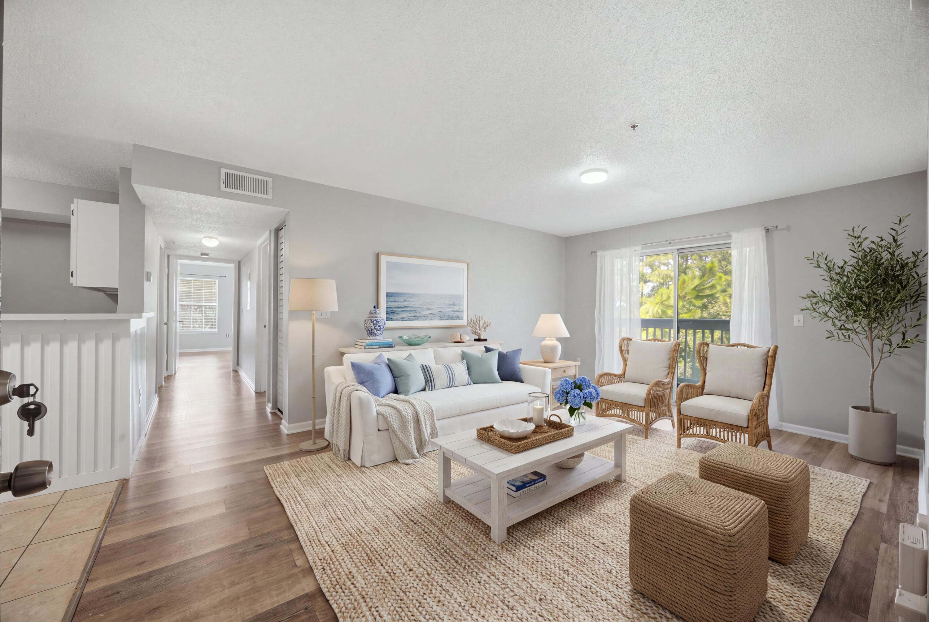 Indian Lake Condomuniums are located in the heart of Destin!  With the shopping, restaurants and beaches just minutes away, you have so much to do!  In addition, Morgan's Sports Complex, The Track and Big Kahuna's are all just around the corner.  This second floor 2 bedroom/ 2 bathroom unit is located towards the back of the complex in one of the most desirable buildings in Indian Lake Condominiums.  With the covered balcony overlooking green space and a pond with a beautiful fountain, it is a perfectly peaceful place to enjoy your morning coffee or wind down after a long day.  The community pool, clubhouse, fitness center and playground make this condo perfect as a second home, rental investment or a primary residence.