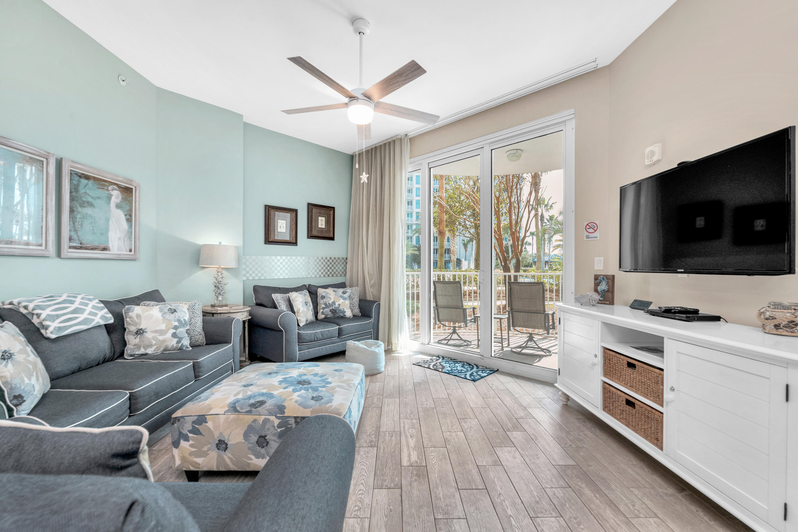 Assumable VA Loan at 3.75% 
Gross Rentals 2026 - $32,300 (89 nights) CAO 19JUL 
Proven Rental-First Floor Pool Side getaway that is great as an investment or second home at The Palms of Destin! Boasting a prime location with serene pool views, this beautifully decorated unit blends modern upgrades with coastal charm. Recent enhancements include a brand-new HVAC system (installed 2024) and a new water heater, ensuring comfort and efficiency for years to come. Inside, you'll find sleek quartz countertops, stylish furnishings, and custom-built bunk beds--perfect for families or groups. 

Rental history reflects gross sales as paid to the company.

**2025-**$42,400 (178 nights) - 
**2024:** $41,800 (157 nights) 
**2023:** $49,000 (177 nights) 
- Owners stayed 2-3 months a year.