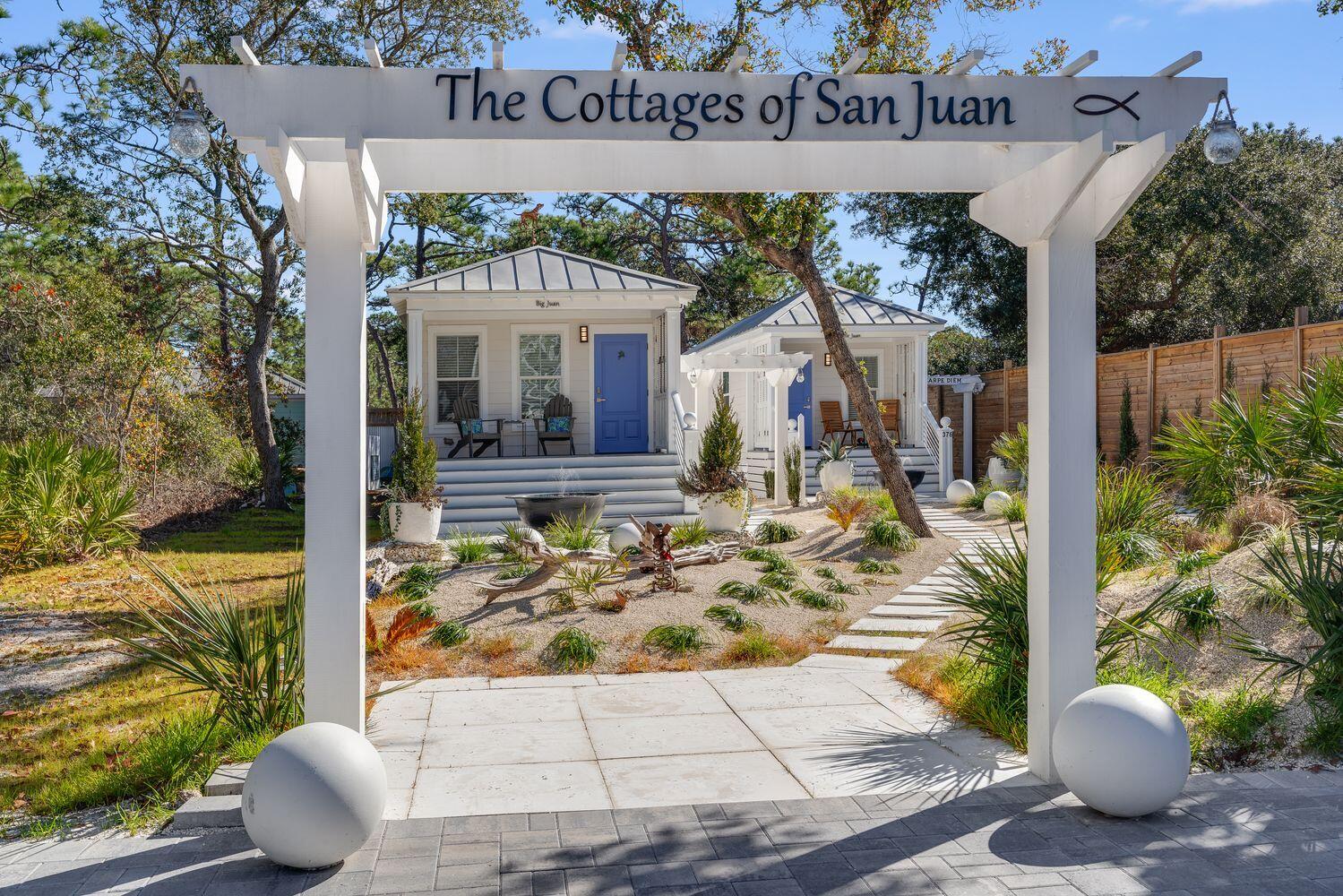 ***SELLER FINANCING AVAILABLE - See Agent Remarks for terms *** TWO HOMES FOR THE PRICE OF ONE!! Welcome to the Cottages on San Juan, located in the coveted heart of Seagrove Beach . Perfectly positioned just steps away from the local beach access and turquoise waters of the Gulf, this unique offering includes a spacious main cottage, Big Juan and a perfect, quaint home, Little Juan - ideal for multi-generational living, rental income, or hosting guests. Big Juan offers spacious living with two bedrooms, 1 bathroom, and an open-concept design, making it ideal for both entertaining and relaxing. Modern finishes, beach-inspired décor, and abundant natural light create a serene and inviting coastal atmosphere. The gourmet kitchen is a chef's dream, featuring stainless steel appliances, ample counter space, and custom cabinet ***SELLER FINANCING AVAILABLE - See Agent Remarks for terms *** Welcome to the Cottages on San Juan, located in the coveted heart of Seagrove Beach . Perfectly positioned just steps away from the local beach access and turquoise waters of the Gulf, this unique offering includes a spacious main cottage, Big Juan and a perfect, quaint home, Little Juan - ideal for multi-generational living, rental income, or hosting guests. Big Juan offers spacious living with two bedrooms, 1 bathroom, and an open-concept design, making it ideal for both entertaining and relaxing. Modern finishes, beach-inspired décor, and abundant natural light create a serene and inviting coastal atmosphere. The gourmet kitchen is a chef's dream, featuring stainless steel appliances, ample counter space, and custom cabinetry. Little Juan is a fully equipped guest retreat that offers both charm and versatility. This creative designed space includes a well-appointed kitchen, a cozy living area, a spacious bedroom, and a full bathroom, providing all the comforts of home. Perfectly suited for extended family or visiting guests, it also presents an excellent opportunity as a lucrative rental unit. Nestled in the heart of 30A, this property boasts a prime location with easy access to world-class dining, boutique shopping, and a variety of outdoor activities. Enjoy front porch coffee in the mornings discovering the beauty of 30A. This property is perfectly suited as a primary residence, a luxurious vacation home, or a smart investment opportunity. Don't miss your chance to own this incredible beachside property that combines luxury living with income-generating potential. Schedule your private tour today and start living the 30A lifestyle you've always dreamed of!