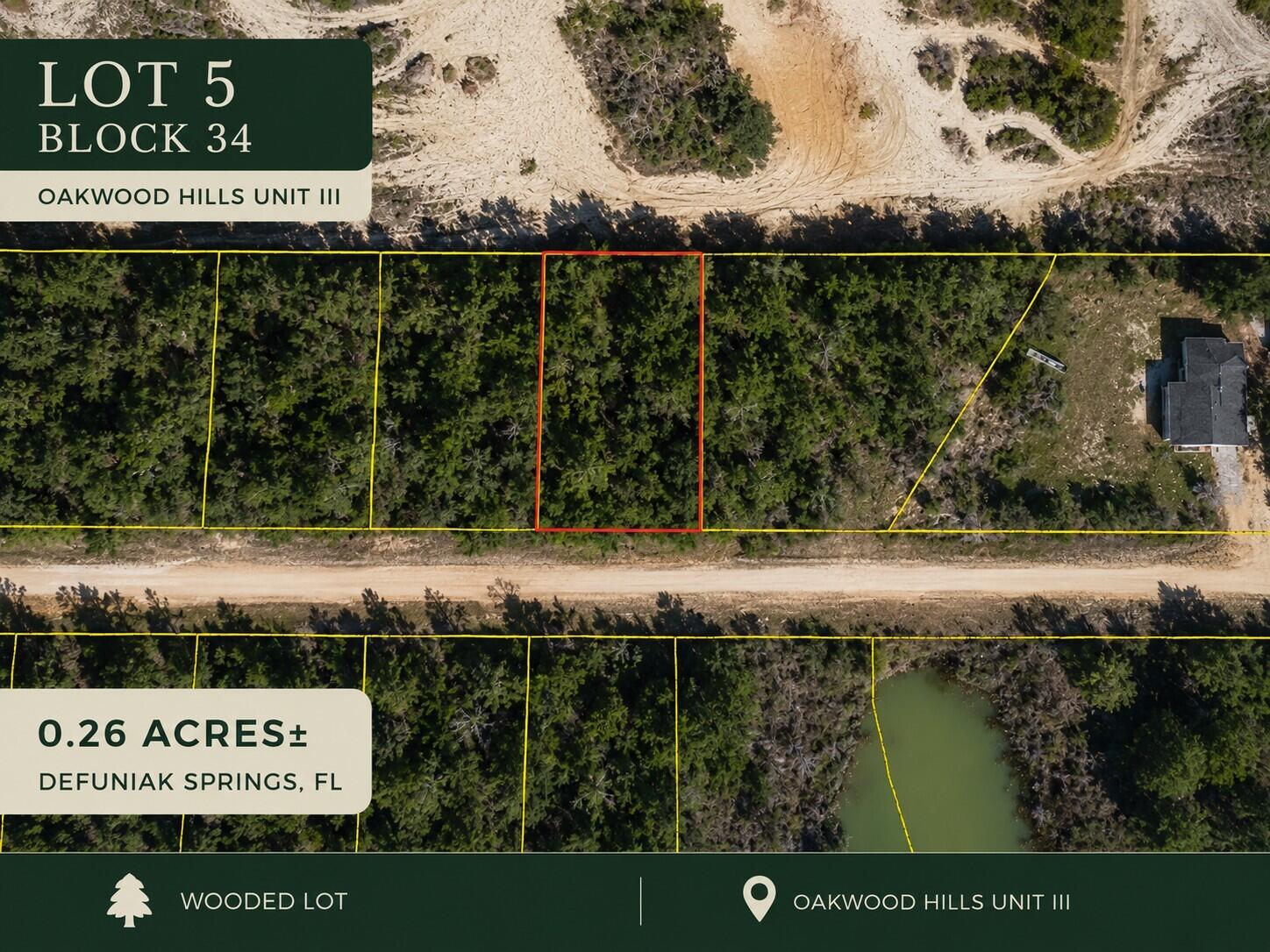 BACK ON THE MARKET-Previous buyer unable to complete the purchase. 

Explore an affordable land opportunity on W Violet Lane in the Oakwood Hills area of DeFuniak Springs! This vacant lot offers future possibilities for buyers considering a smaller home, traditional residence, or manufactured/mobile home, subject to all applicable zoning, permitting, utility, access, and site requirements. There are 15 lots available that can be sold separately or together.

Enjoy the quiet appeal of the area while remaining approximately 9 miles from historic downtown DeFuniak Springs. Beautiful Lake DeFuniak features an approximately 1.2-mile paved walking trail, pier, and nearby amphitheater. Downtown also offers local comfort food and the Walton County Heritage Museum. Everyday conveniences are close by, including shopping, schools, and gas stations. Starbucks, Walmart Supercenter, and HCA Florida Twin Cities Hospital are approximately 10 minutes away. Buyer to verify all measurements, boundaries, access, zoning, utilities, septic requirements, manufactured/mobile home eligibility, and site suitability. Seller has several lots of land that can be sold separately or together. CHELCO and Mossy Head Water Works confirmed they are service providers for the area.