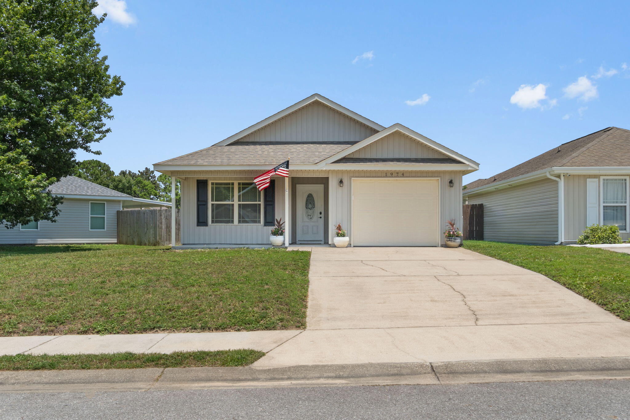 **Offering $10K towards a buyer's closing costs and/or interest rate buy down!** Move-in ready and built in 2014, this charming patio home offers an inviting open concept floor plan, tasteful recent updates, and one of the larger lots in the neighborhood! Conveniently located with easy access from both Gulf Breeze Parkway and East Bay Boulevard, Shadow Lakes offers underground utilities, sidewalks, and a community park overlooking the lake. Enjoy peace of mind with fresh interior paint, brand-new luxury vinyl plank flooring throughout the living room and kitchen, brand-new carpet in the bedrooms, and durable tile flooring in both bathrooms. The spacious living room is highlighted by a soaring double tray ceiling, creating an open and airy feel. The kitchen features stainless steel appliances, a pantry, a dedicated laundry closet, and direct access to the backyard patio for easy indoor-outdoor living. The private primary suite showcases a tray ceiling, spacious walk-in closet with a pocket door, and an ensuite bath with a double vanity. Two additional bedrooms and a full guest bath are thoughtfully situated in their own wing of the home, offering privacy for family or guests. Built with energy-efficient EarthCents construction, this all-electric home also features Low-E vinyl windows for added efficiency. You'll love this location just minutes from the Gulf Breeze Zoo, the new Soundside High School, shopping, dining, and the beautiful Emerald Coast beaches. Welcome home! (short term rentals allowed)